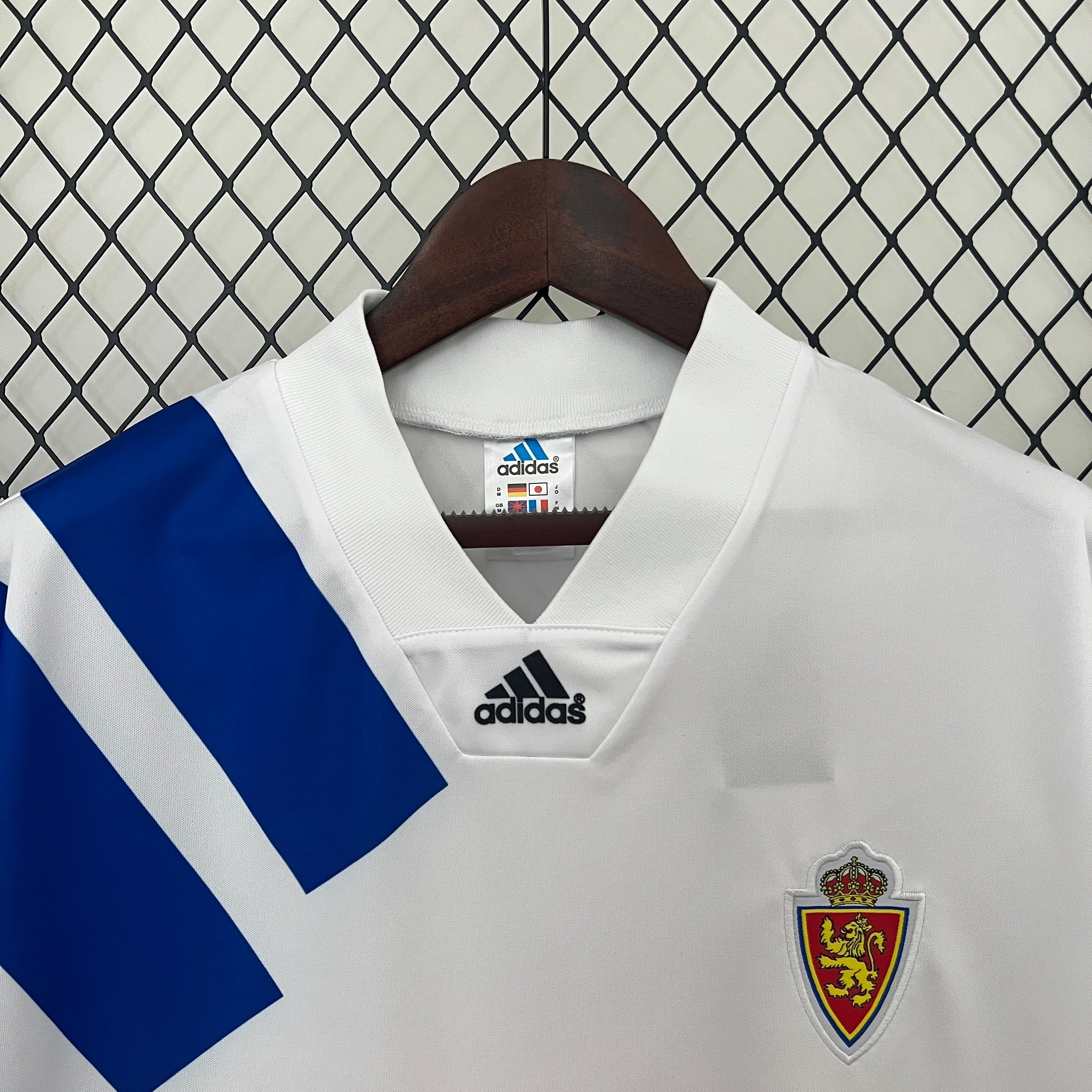 1990s Real Zaragoza Retro Football Shirt | White Blue Home