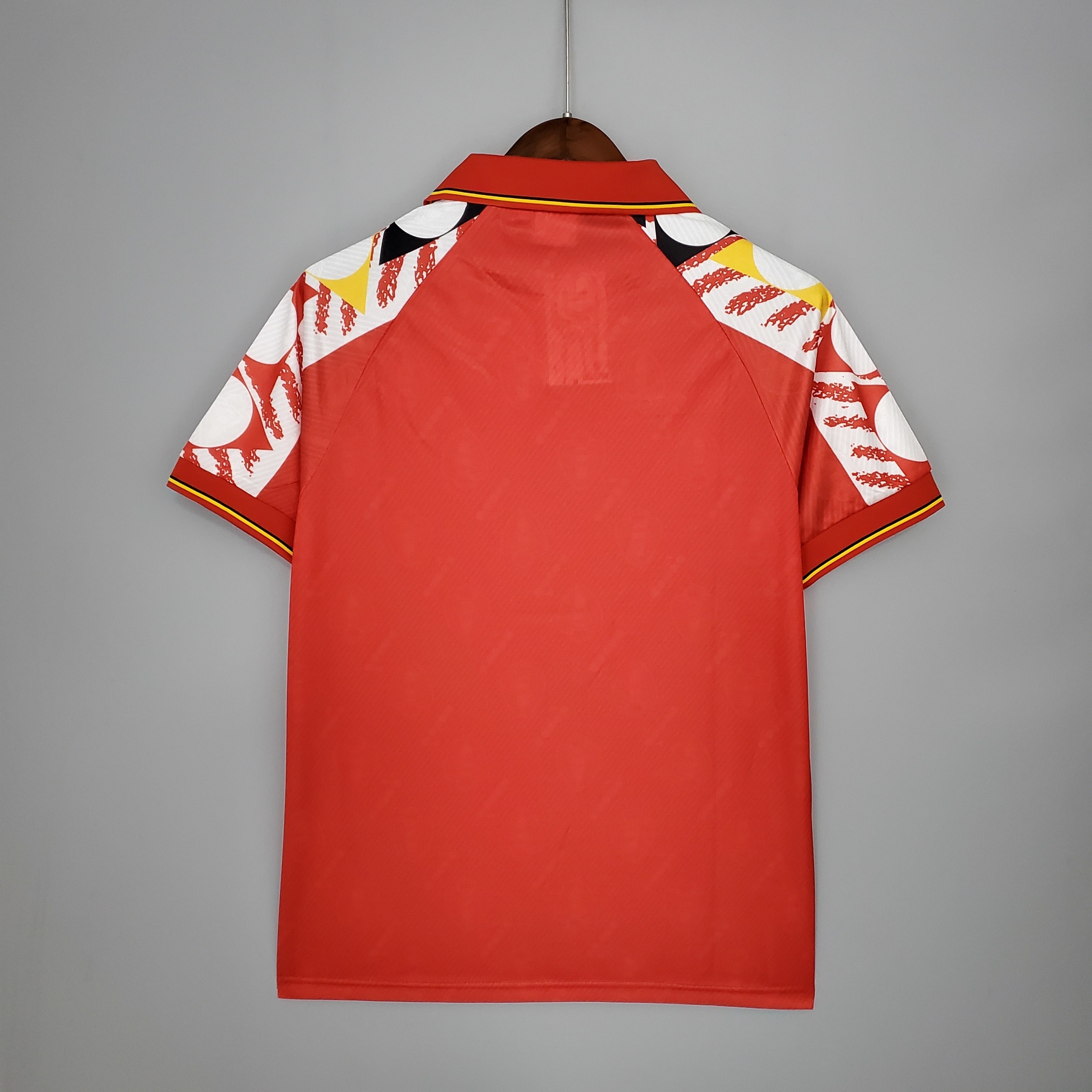 1990s Belgium Retro Football Shirt | Red White Home