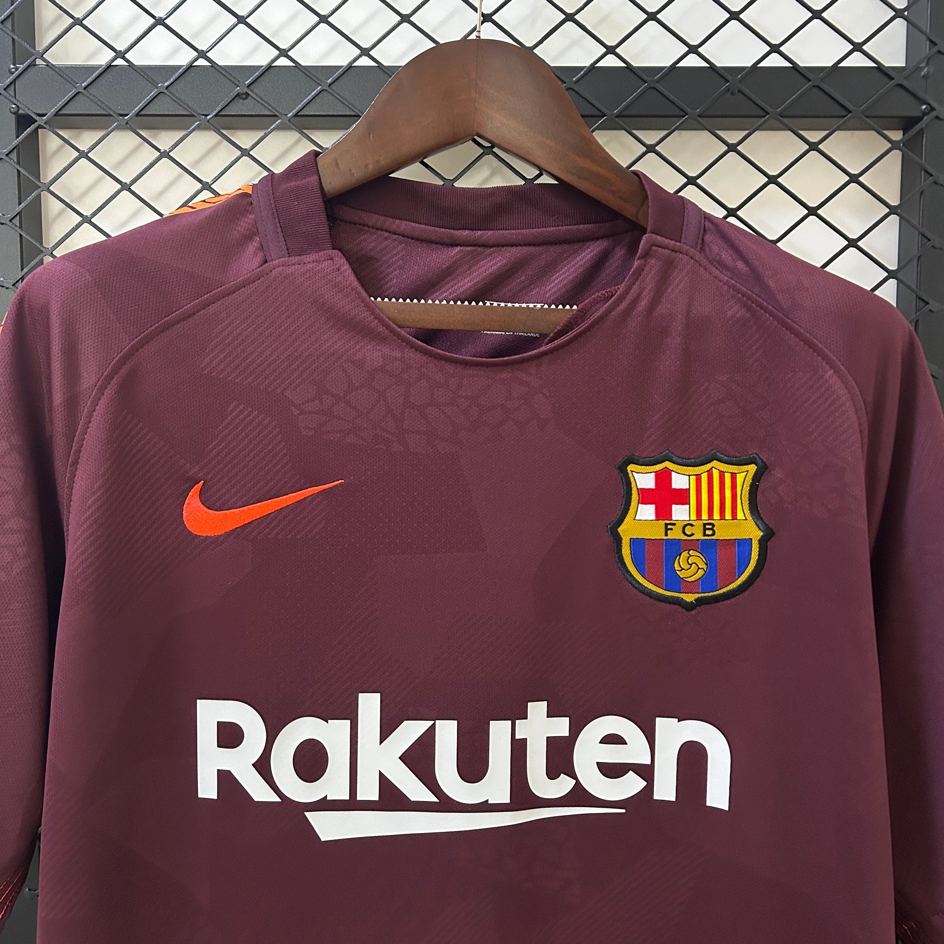 2020s Barcelona Retro Football Shirt | Maroon Orange Home