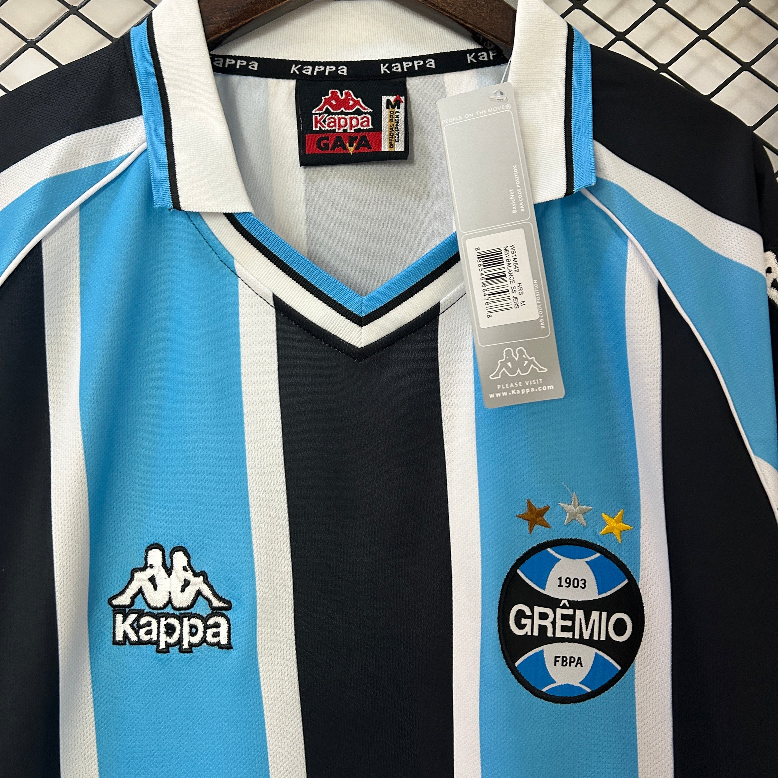 1990s Gremio Retro Football Shirt | Blue Black Home