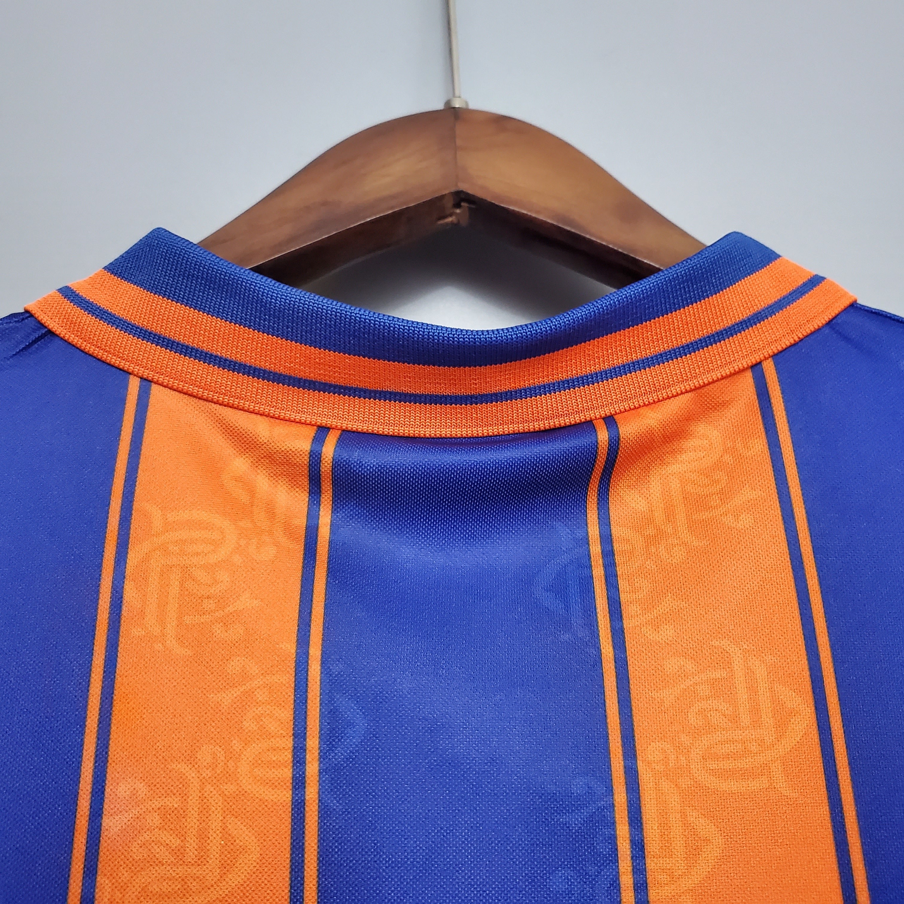 1990s Rangers Retro Football Shirt | Blue Orange Home
