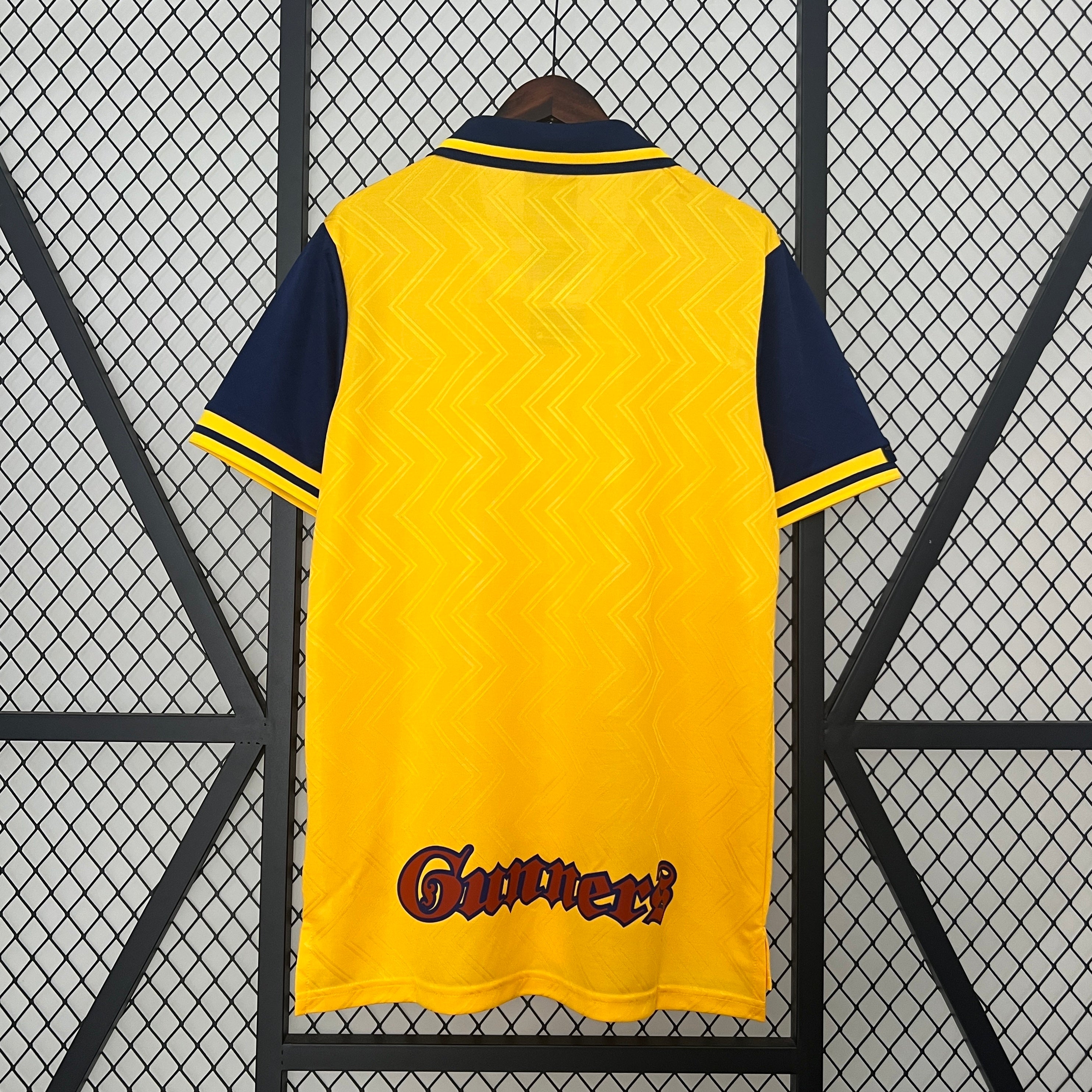 1990s Arsenal Retro Football Shirt | Yellow Navy Home