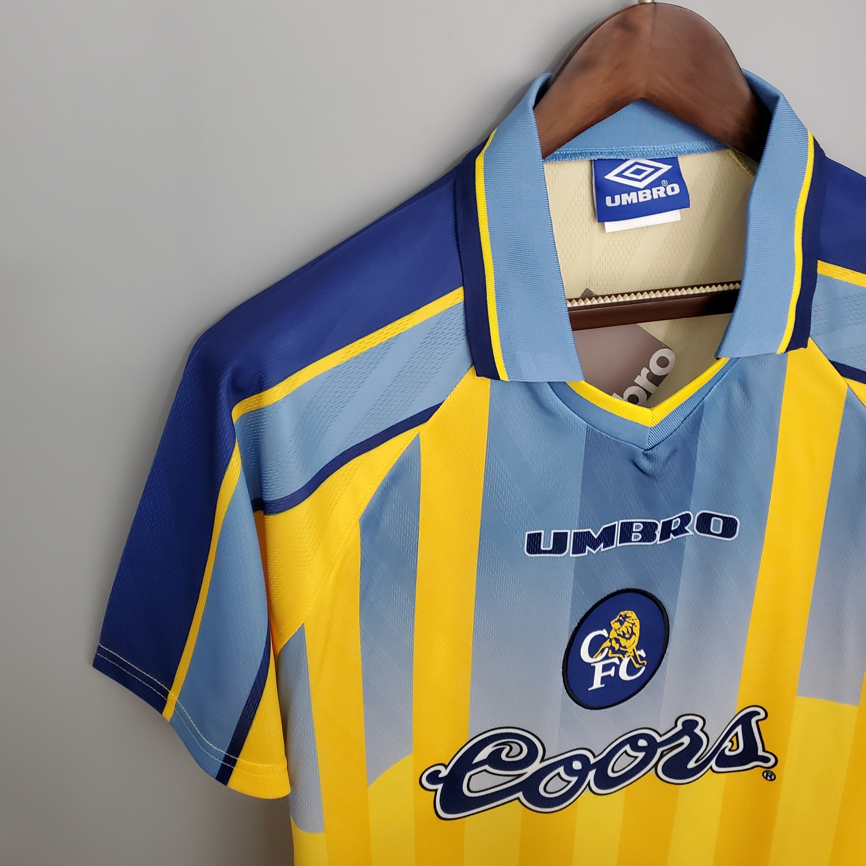 1990s Chelsea Retro Football Shirt | Yellow Blue Third