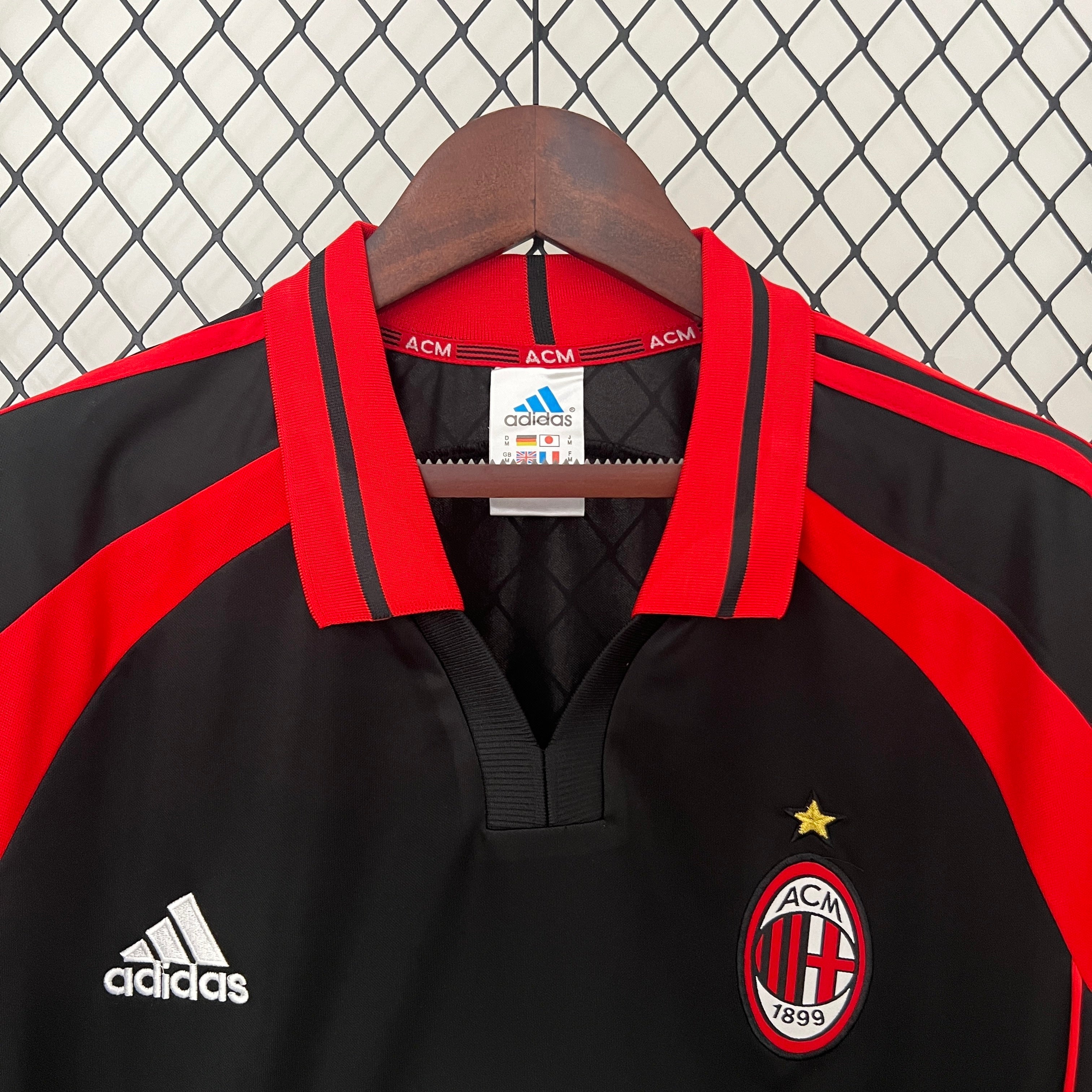 1990s AC Milan Retro Football Shirt | Black Red Home