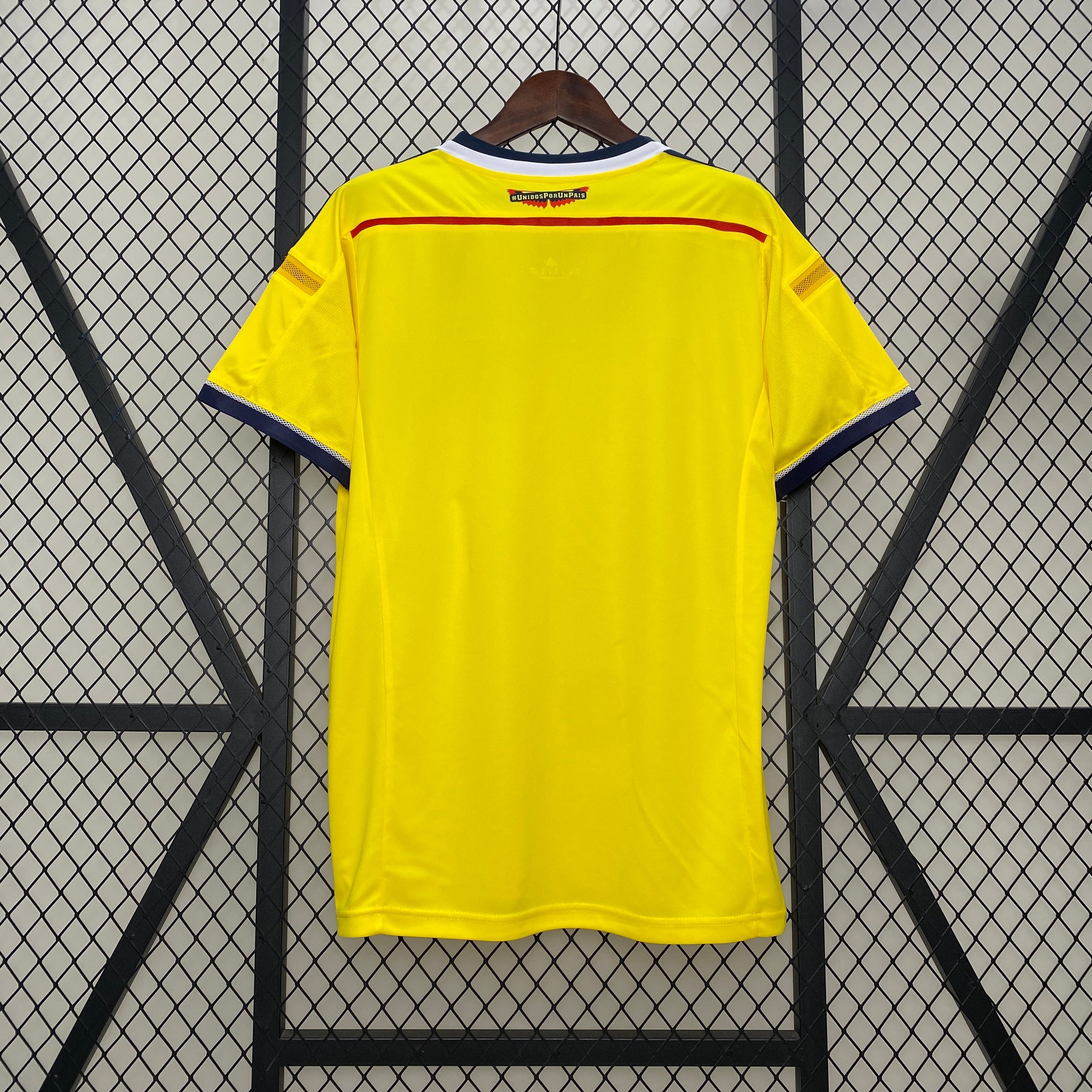 2010s Colombia Retro Football Shirt | Yellow Navy Home