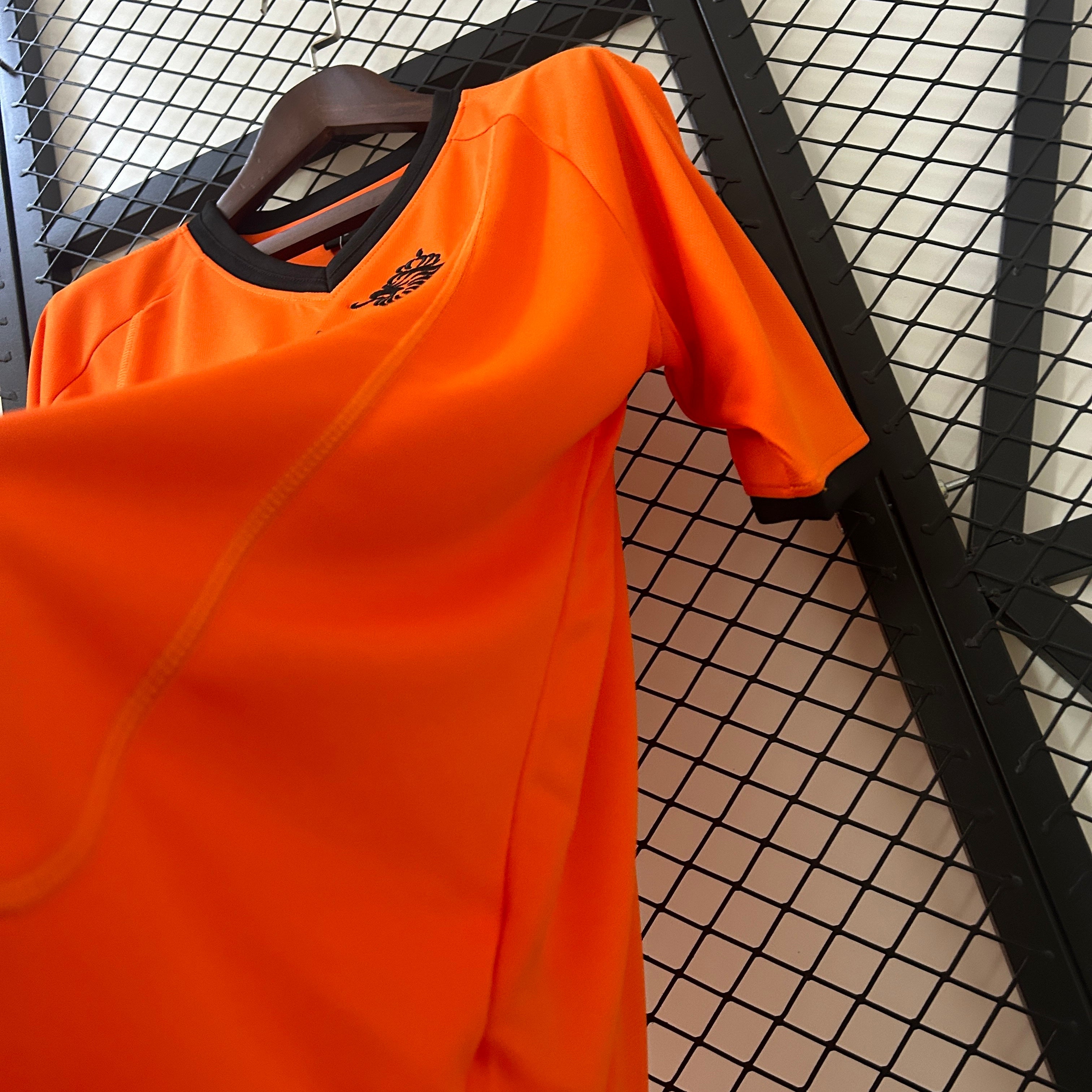 2000s Netherlands Retro Football Shirt | Orange Black Home