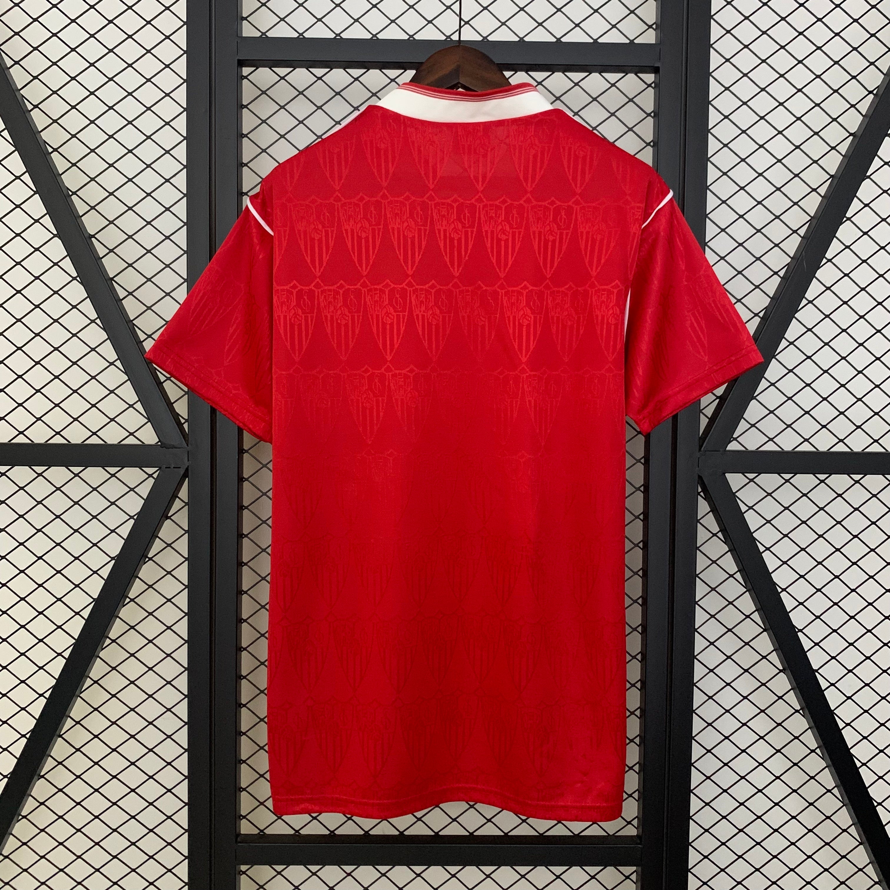 1980s Sevilla Retro Football Shirt | Red White Home