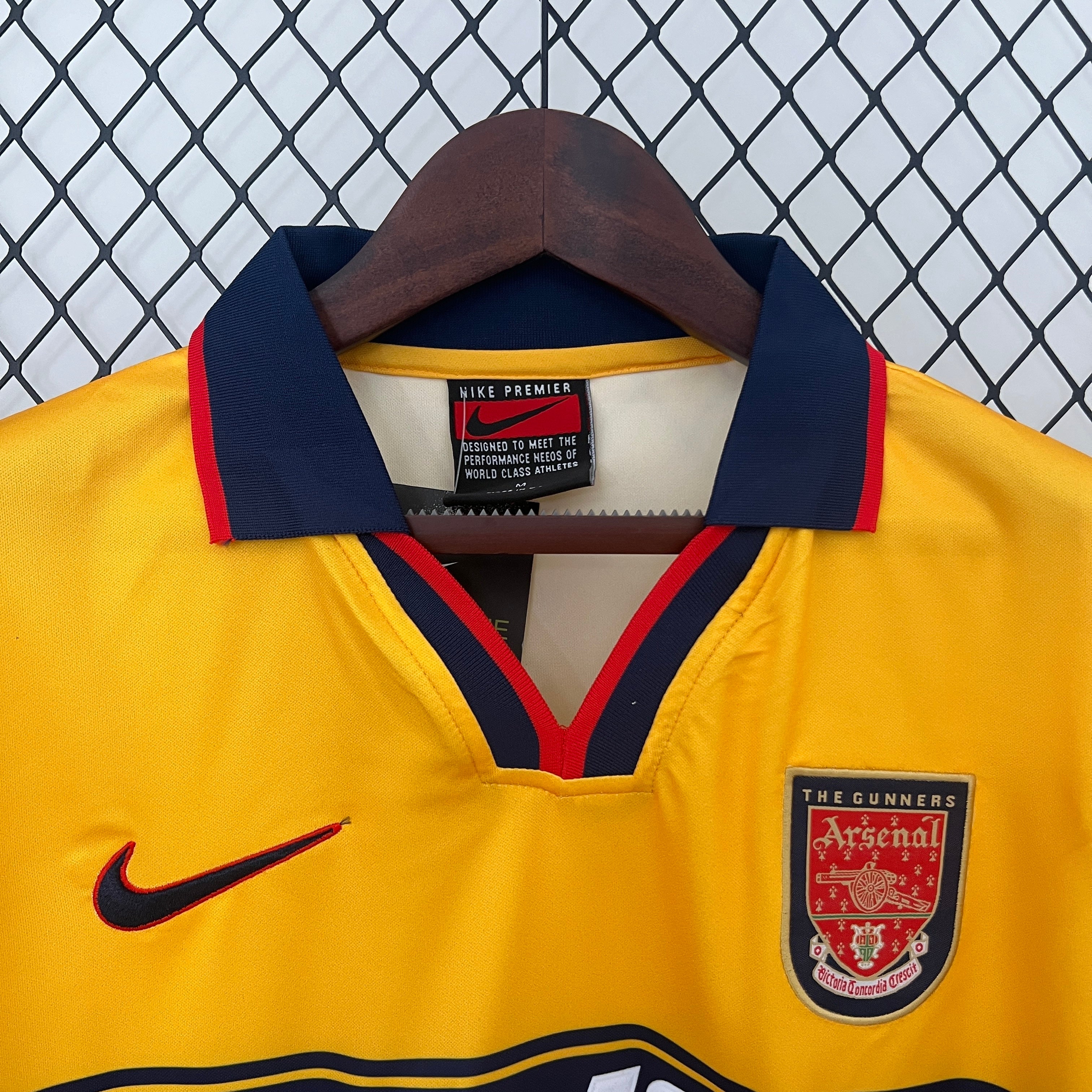 1990s Arsenal Retro Football Shirt | Yellow Navy Home