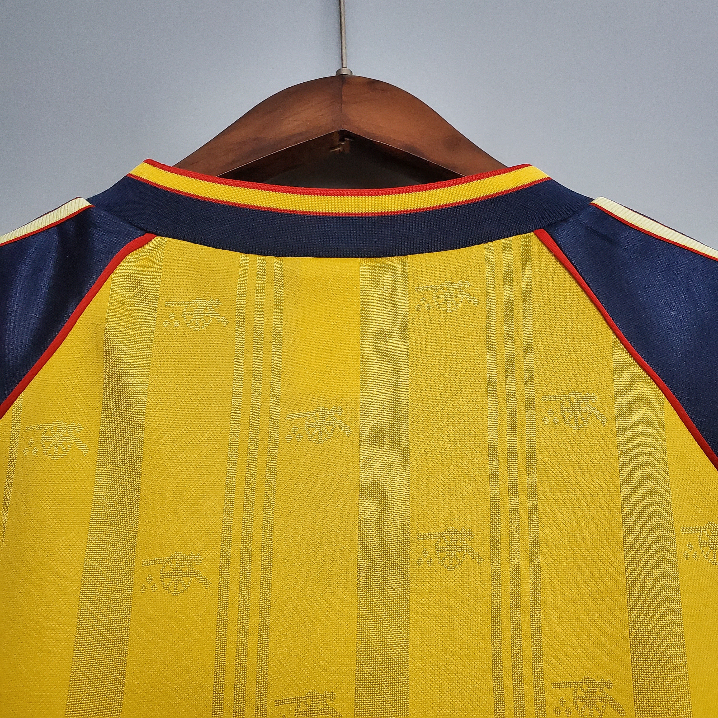 1980s Arsenal Retro Football Shirt | Yellow Navy Home