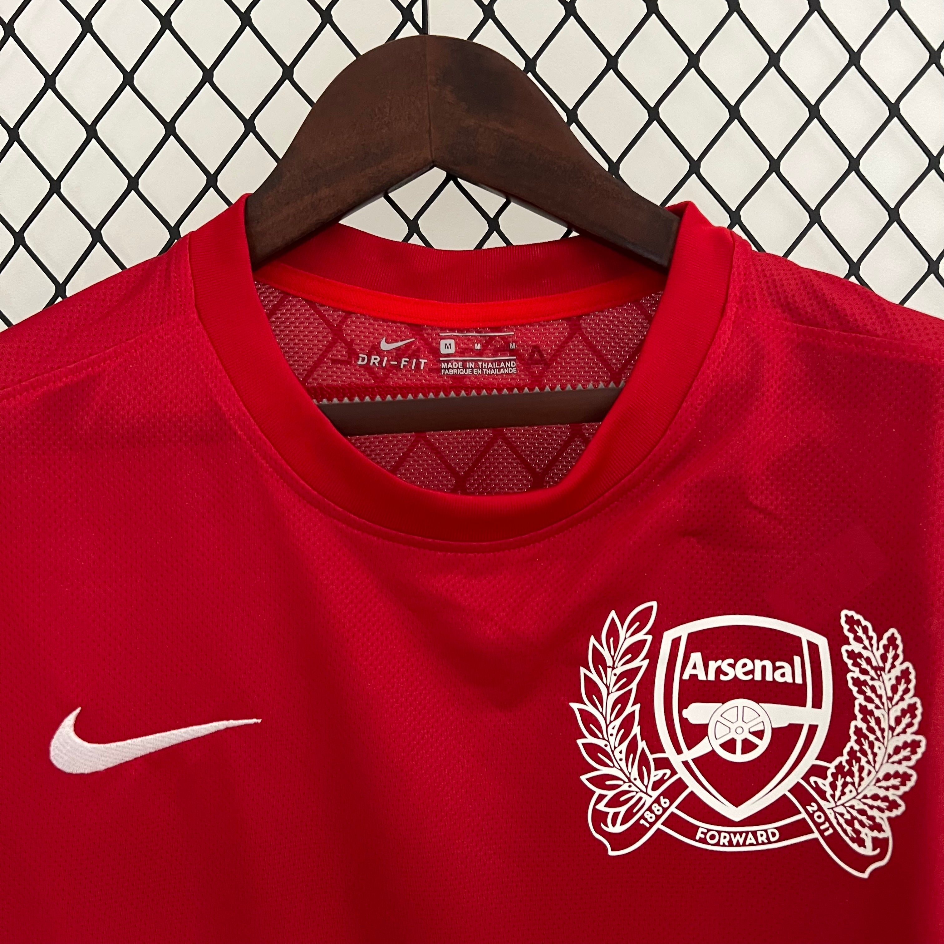 2010s Arsenal Retro Football Shirt | Red White Home