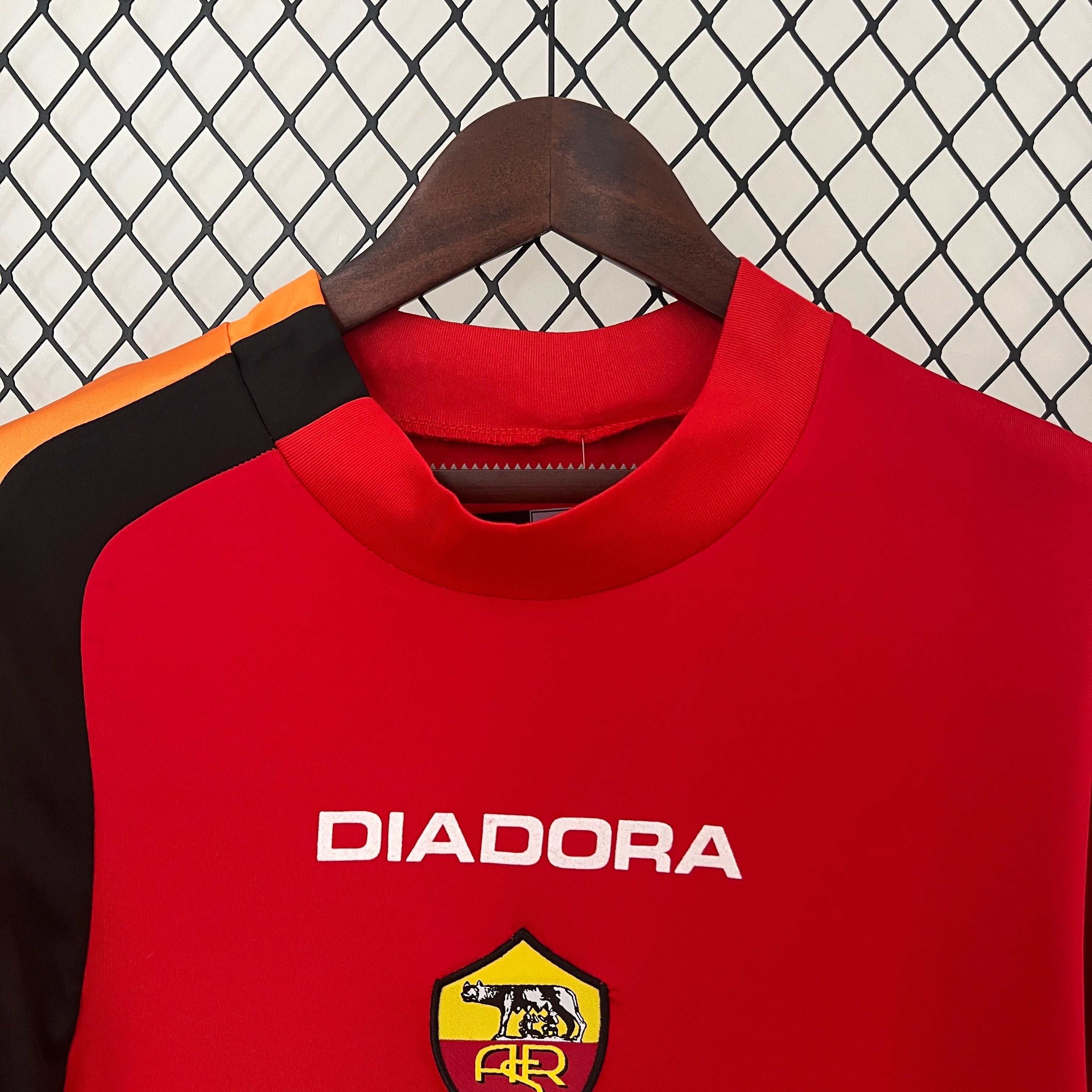 2000s Roma Retro Football Shirt | Red Orange Home
