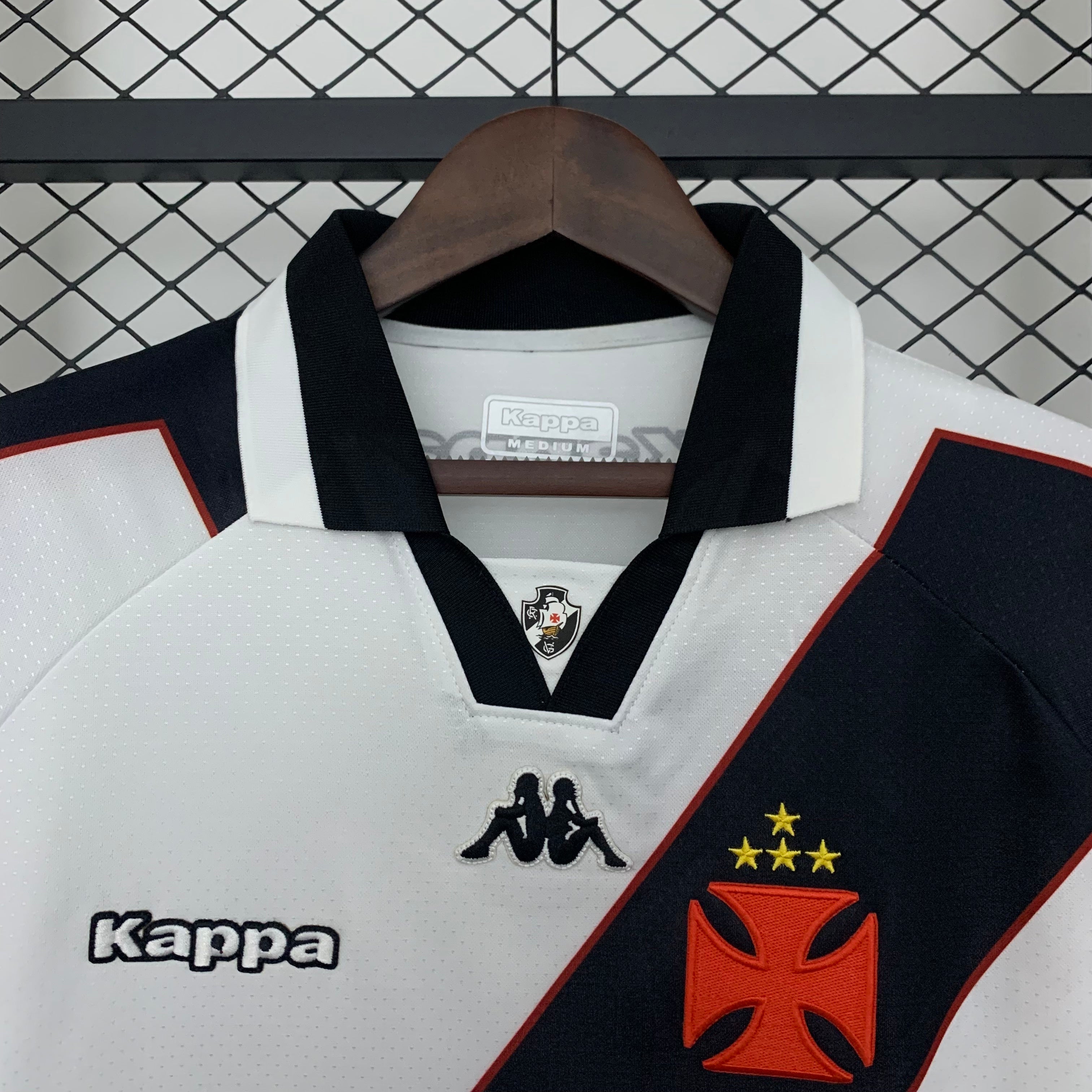 1990s Vasco da Gama Retro Football Shirt | White Black Home