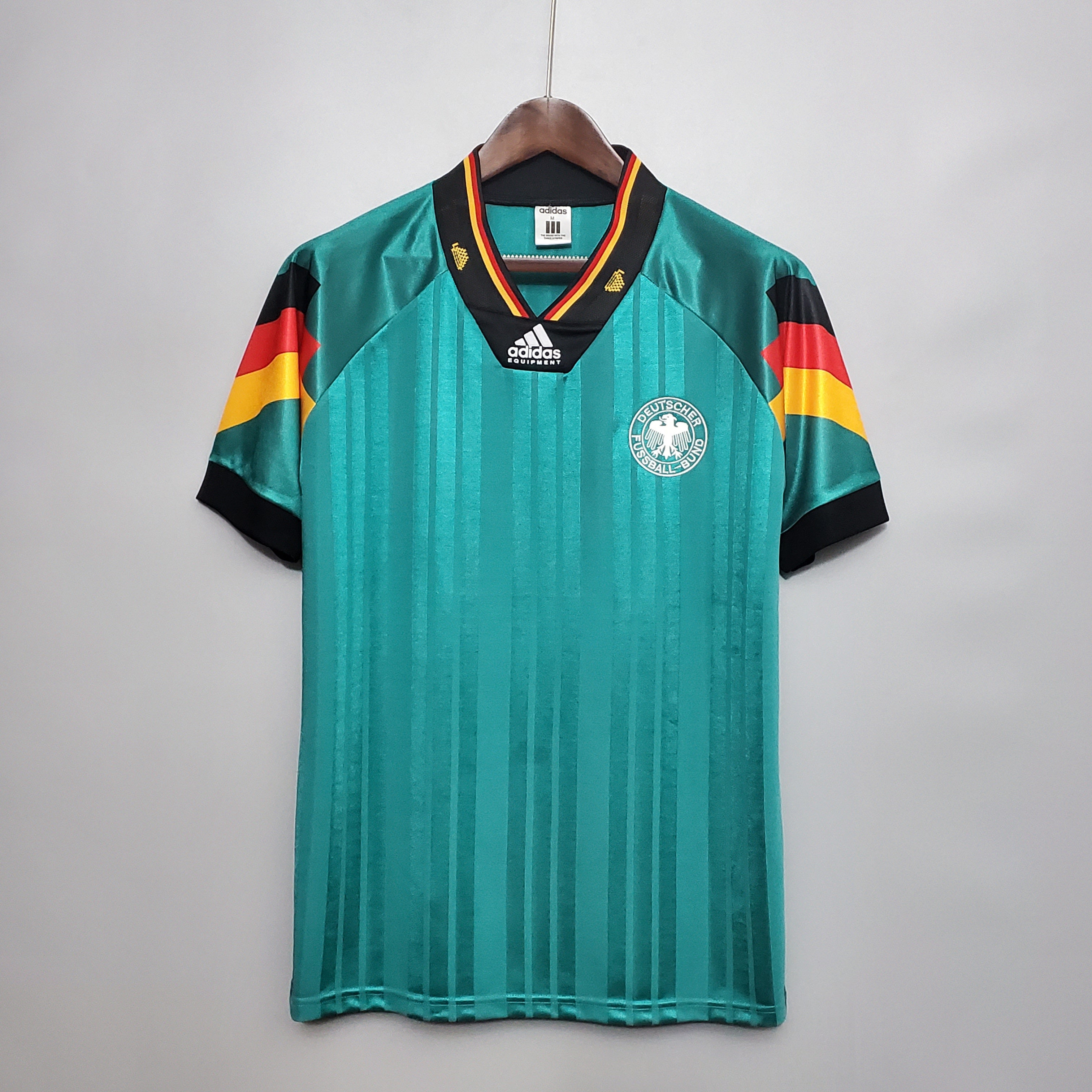 1990s Germany Retro Football Shirt | Teal Black Home