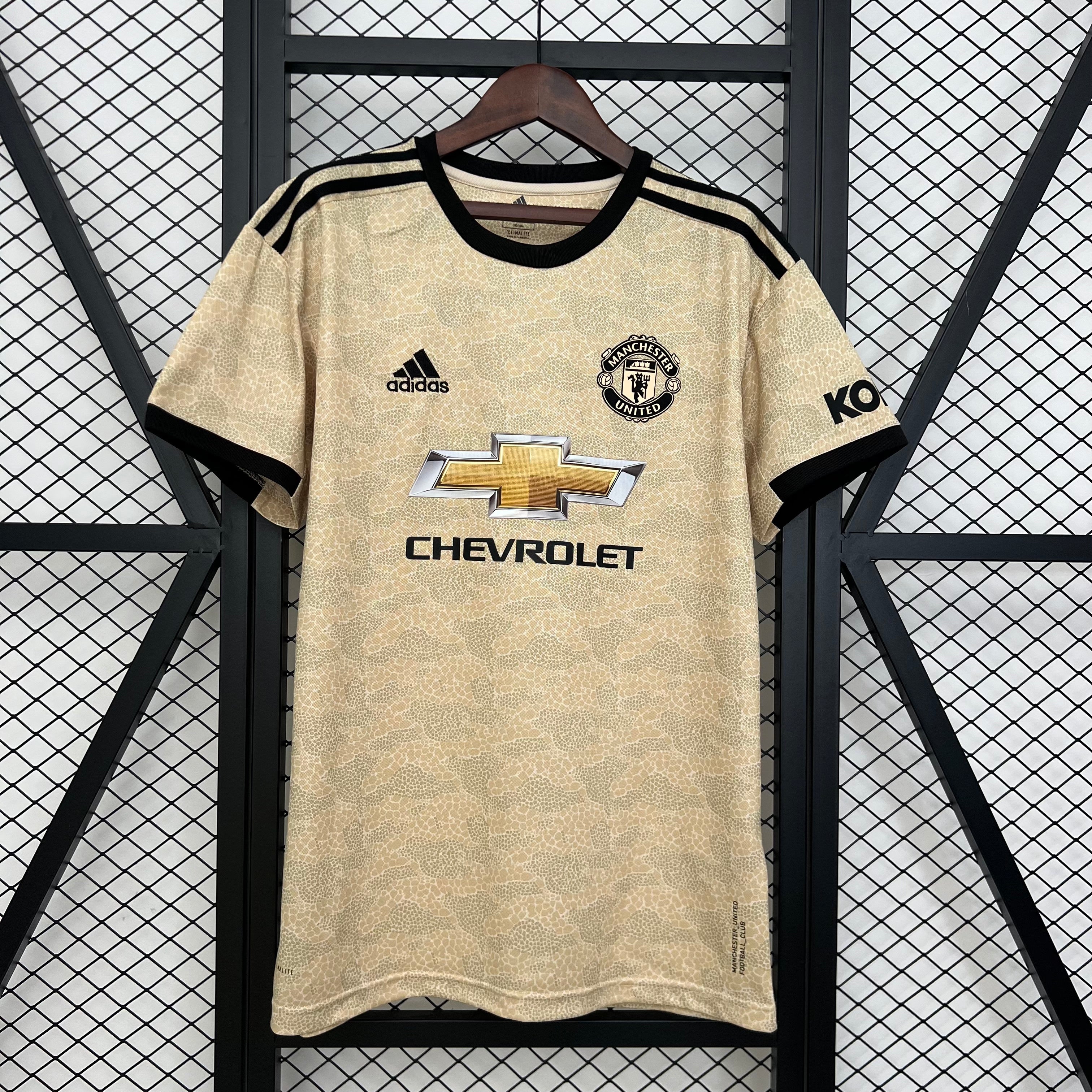 2020s Manchester United Retro Football Shirt | Beige Black Home