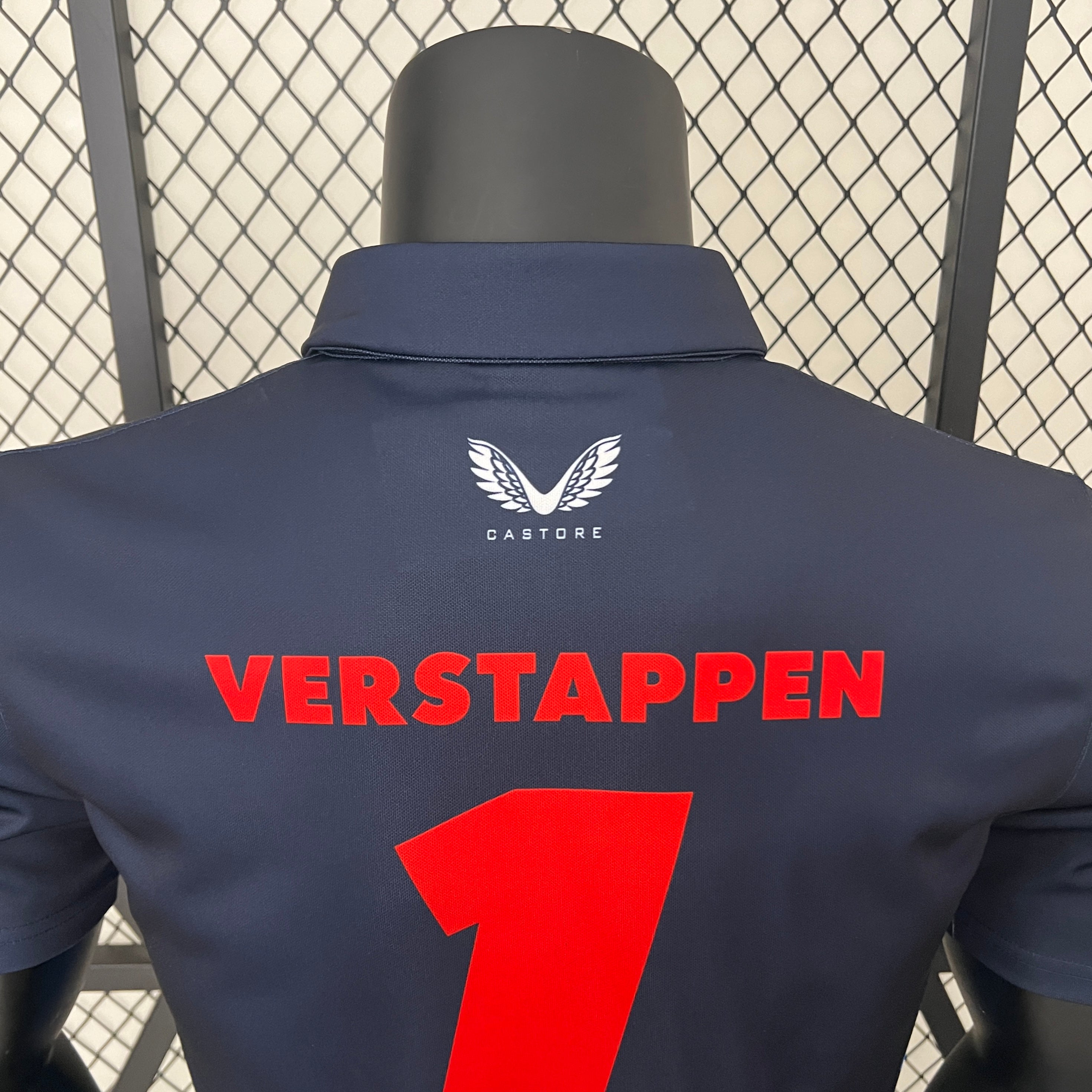 Red Bull Racing F1 2023 Polo – Player Fit – Max Verstappen #1 | Navy Blue