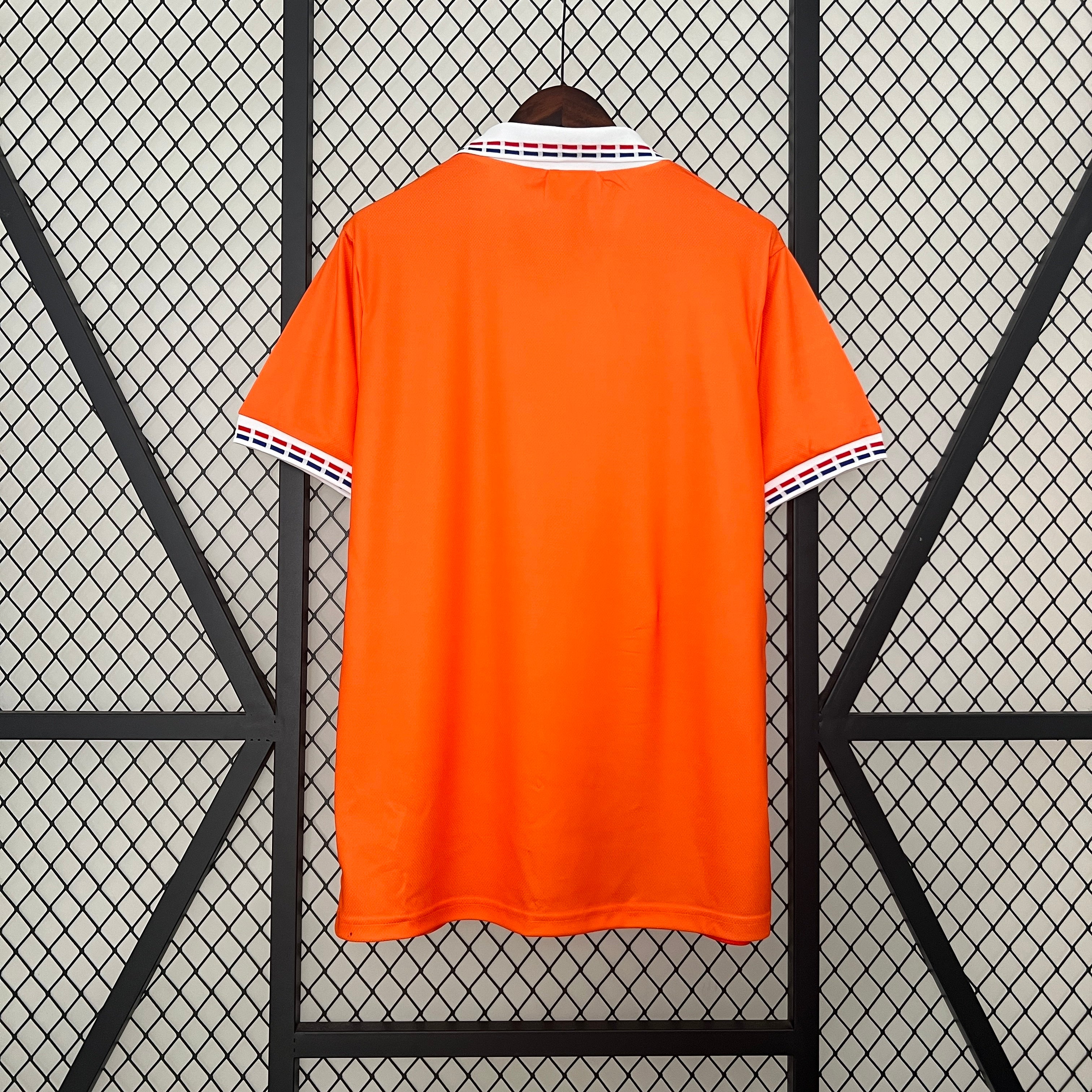 1990s Netherlands Retro Football Shirt | Orange White Home