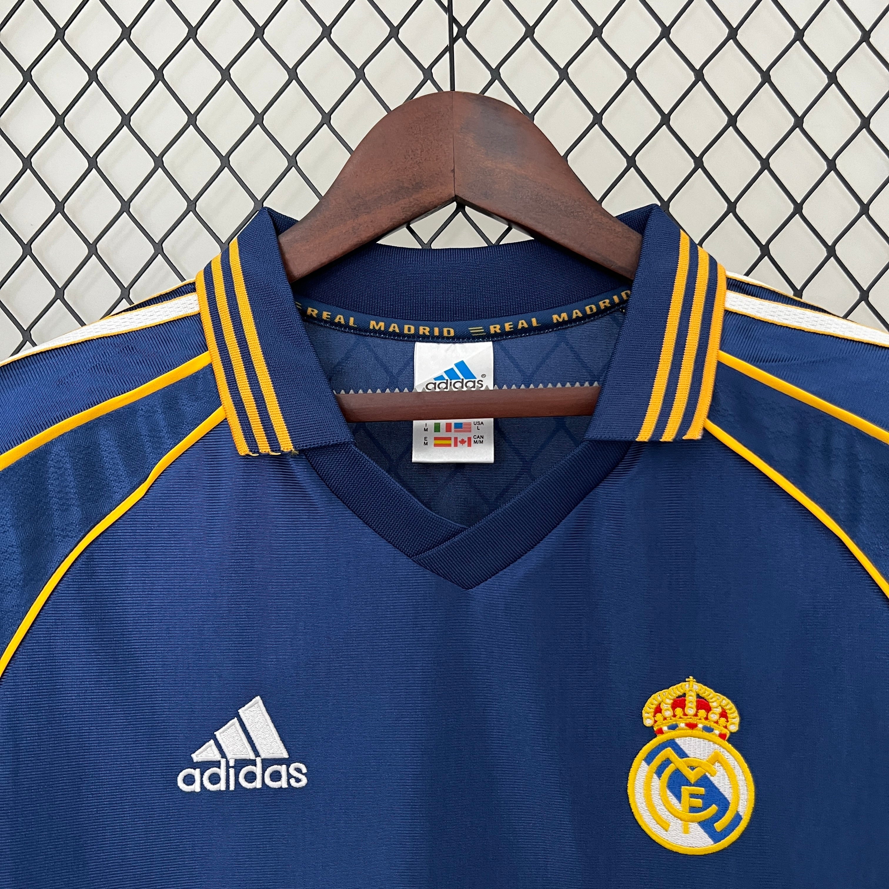 1990s Real Madrid Retro Football Shirt | Navy Yellow Home