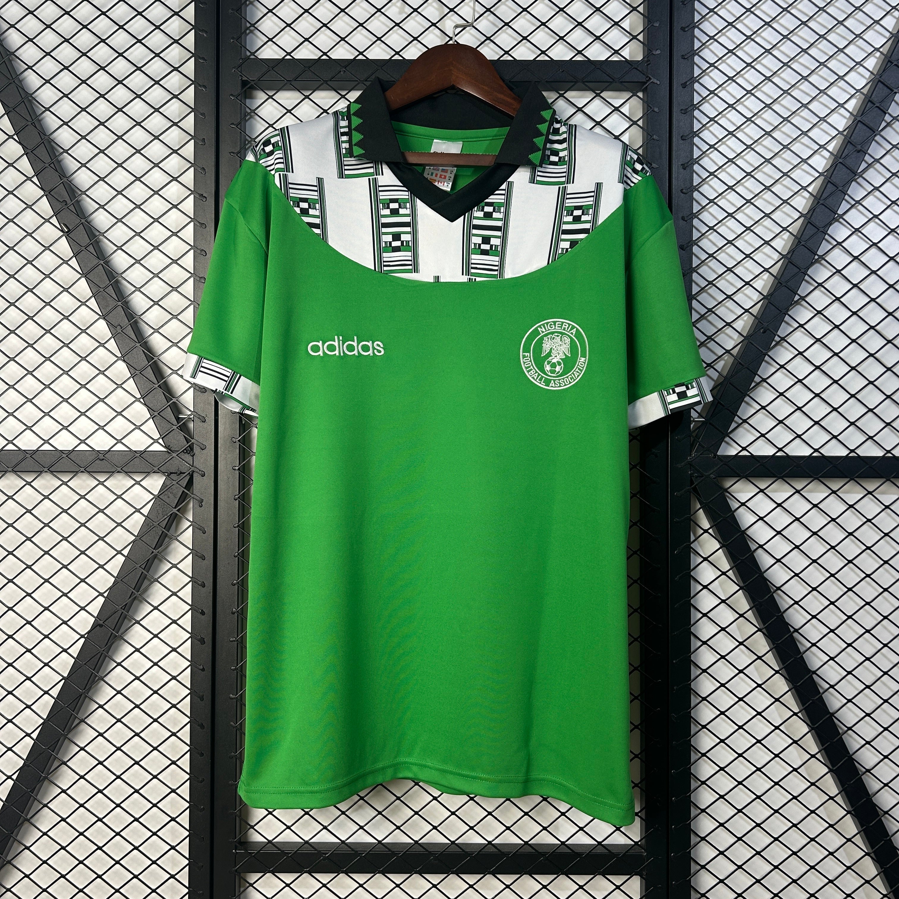 1990s Nigeria Retro Football Shirt | Green White Home