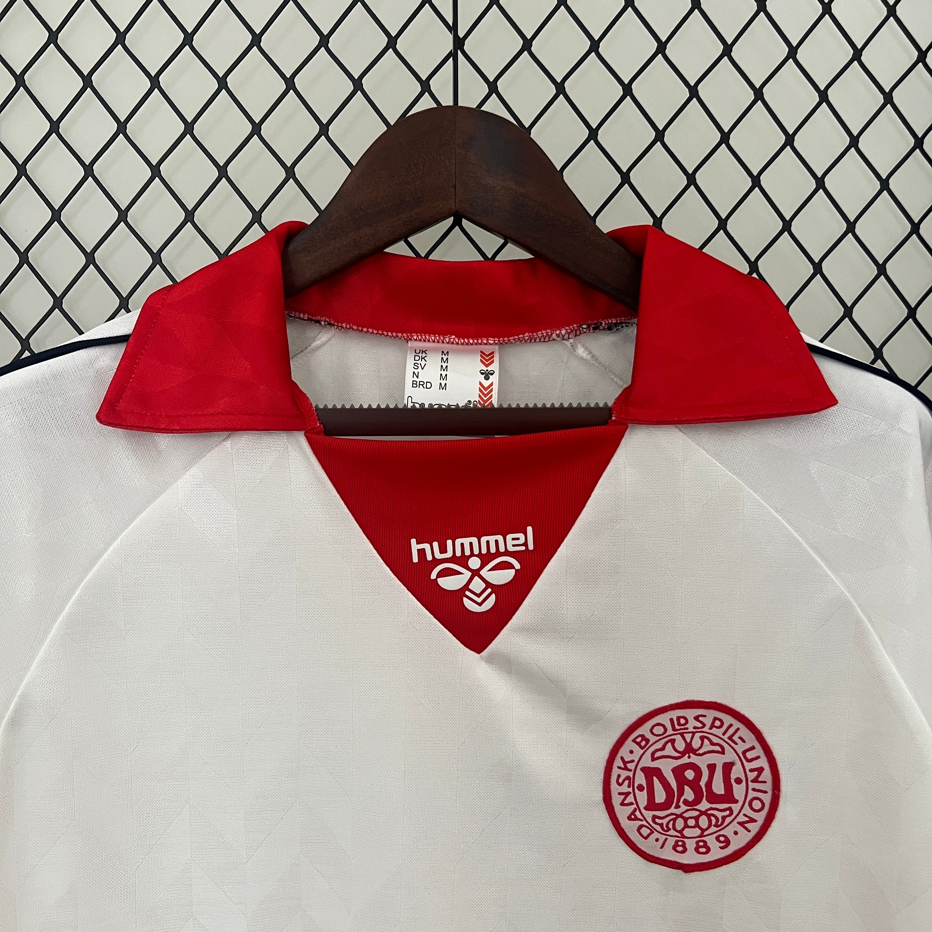 1990s Denmark Retro Football Shirt | White Red Home