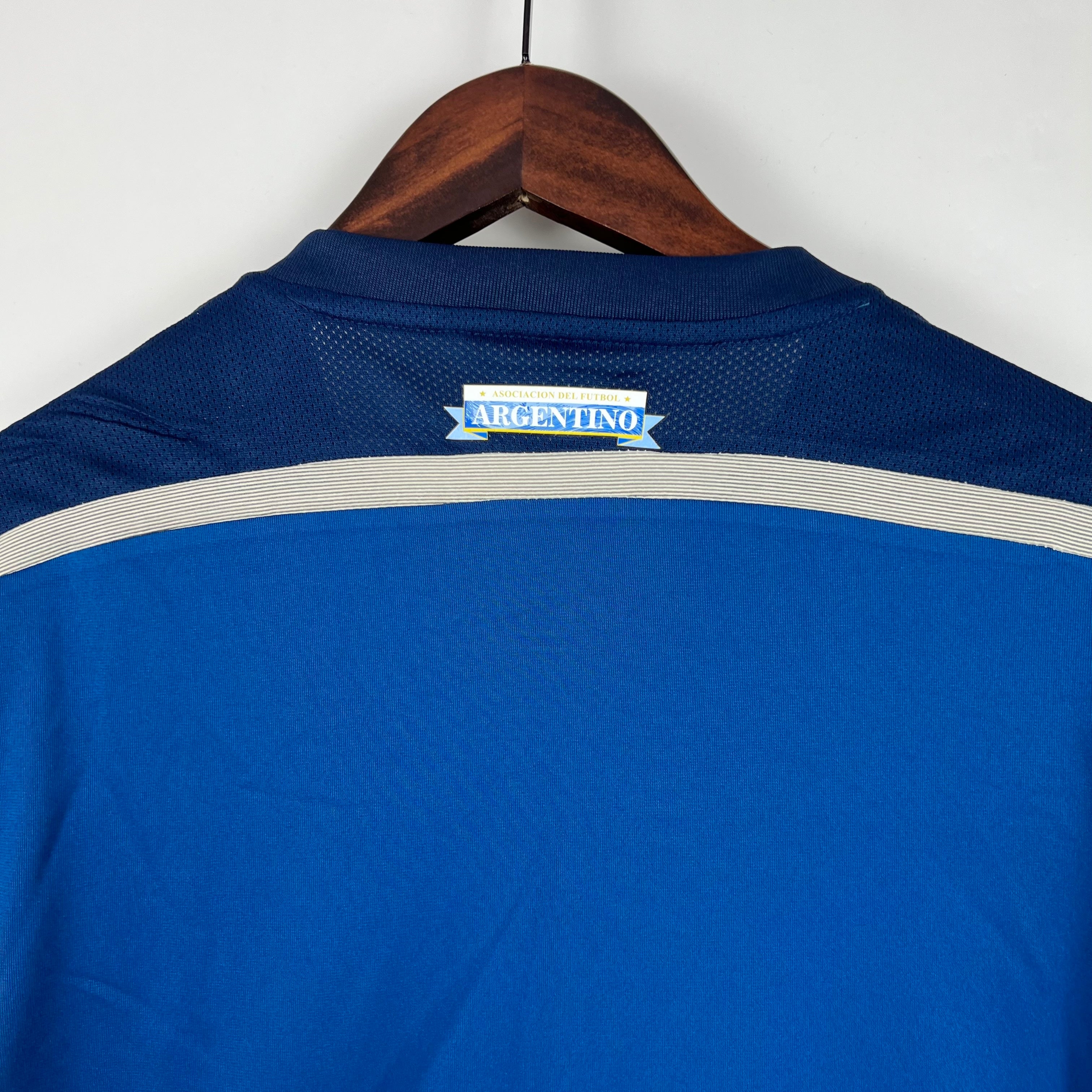 2010s Argentina Retro Football Shirt | Navy Sky Blue Home