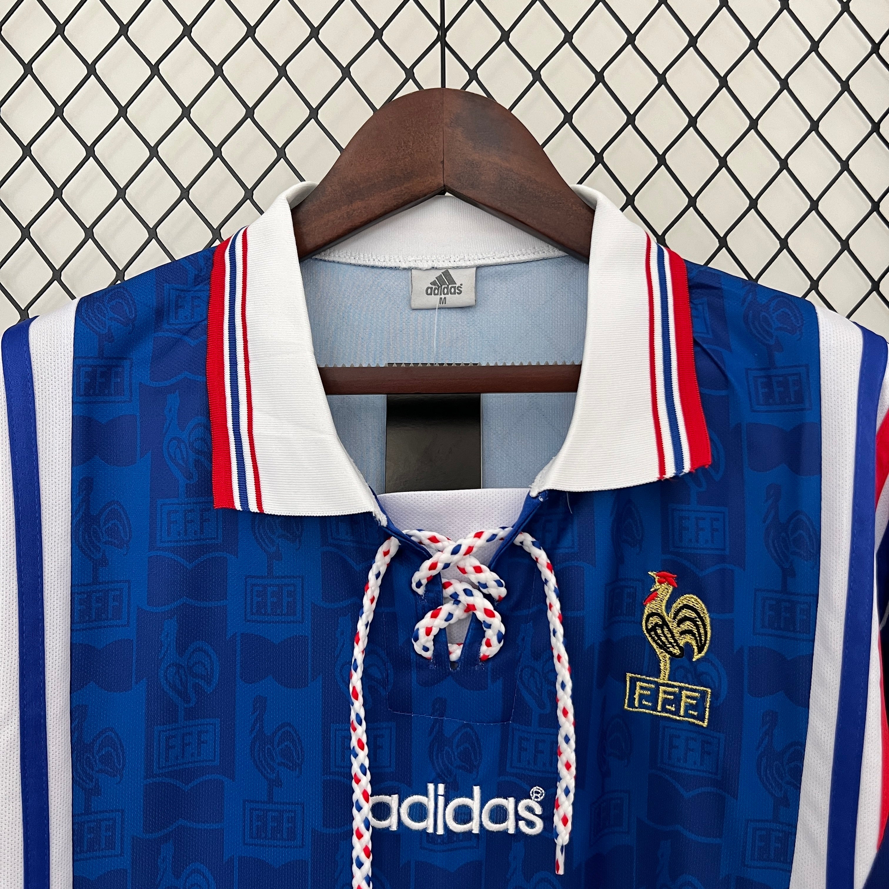 1990s France Retro Football Shirt | Blue White Home