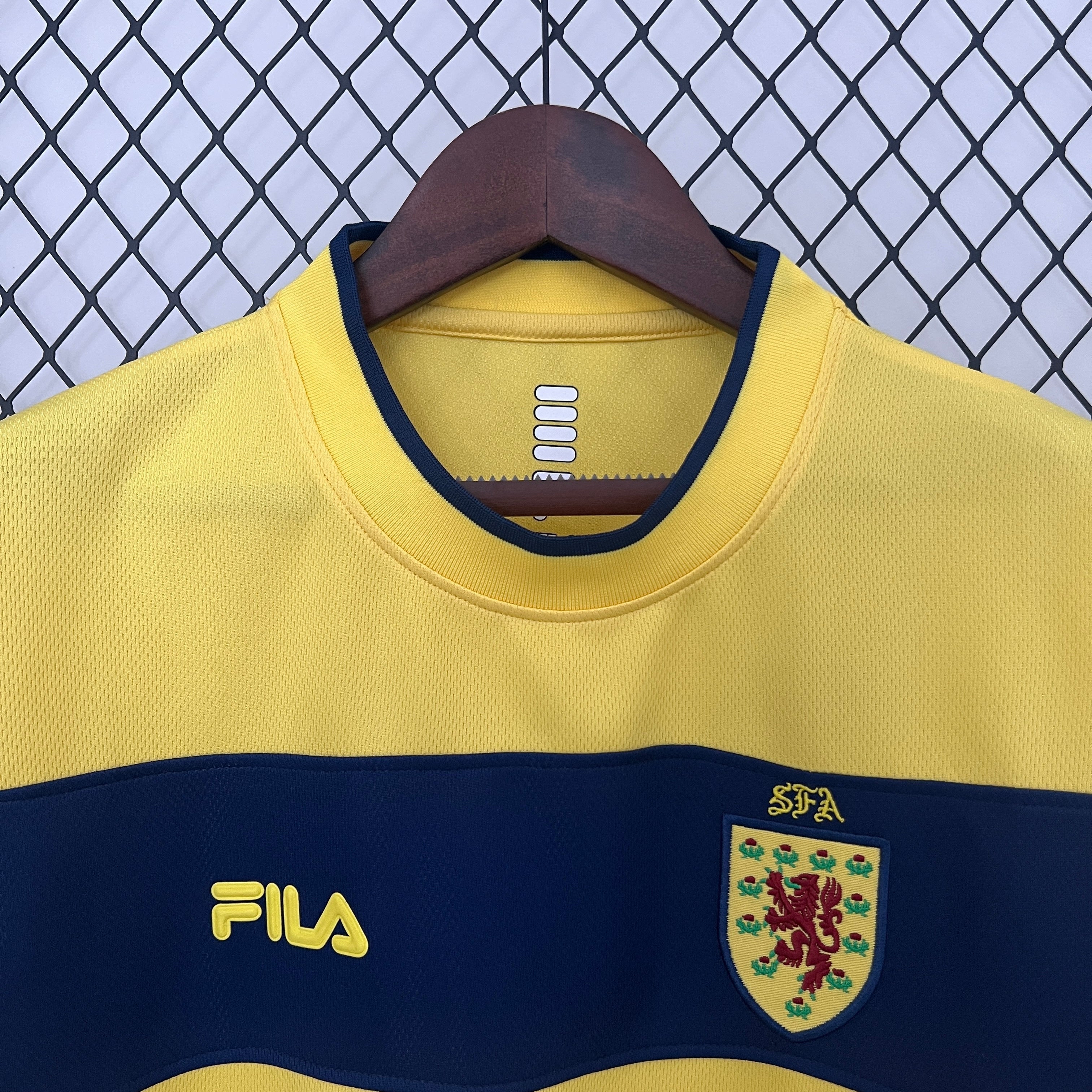 1990s Scotland Retro Football Shirt | Yellow Navy Home