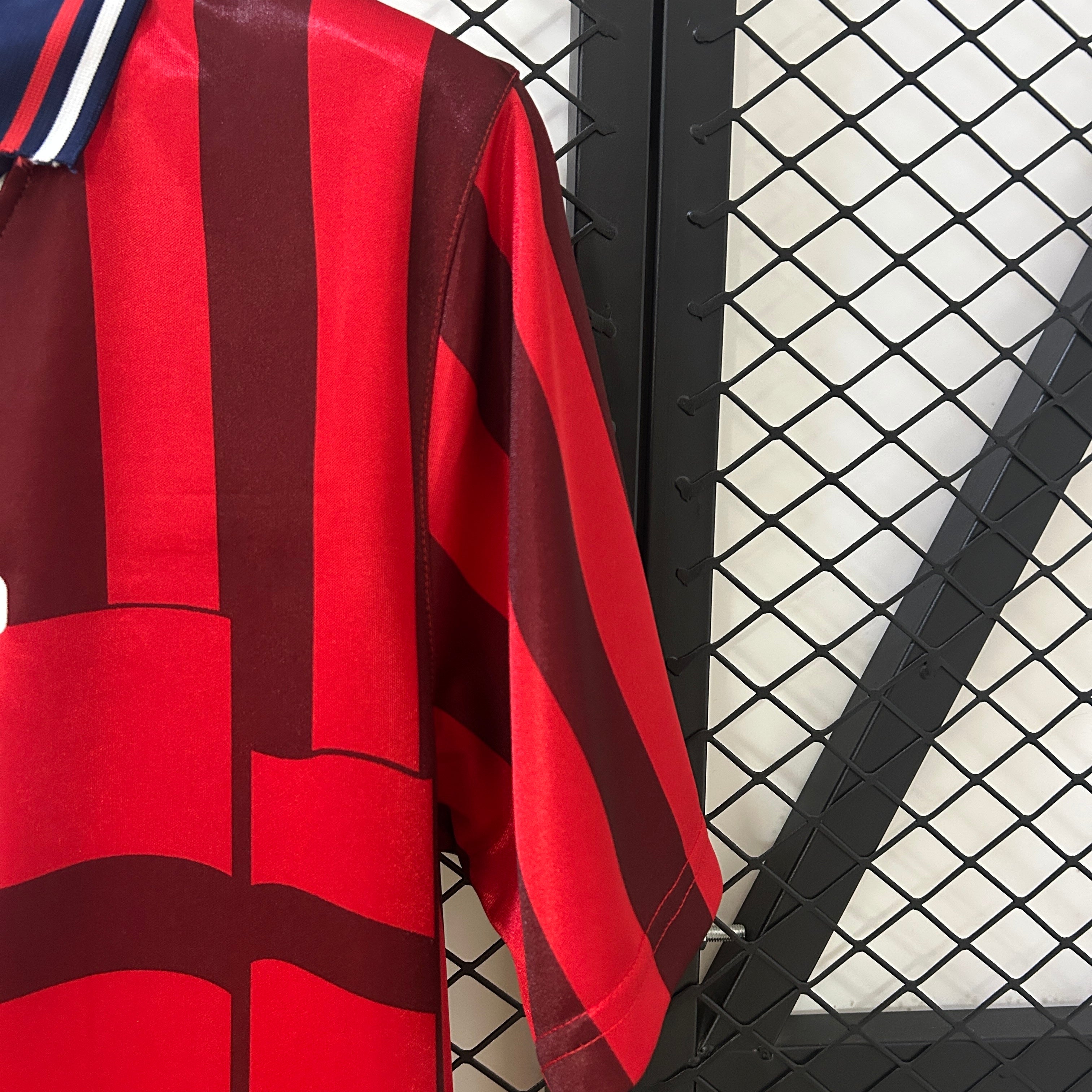 1990s England Retro Football Shirt | Red Black Home