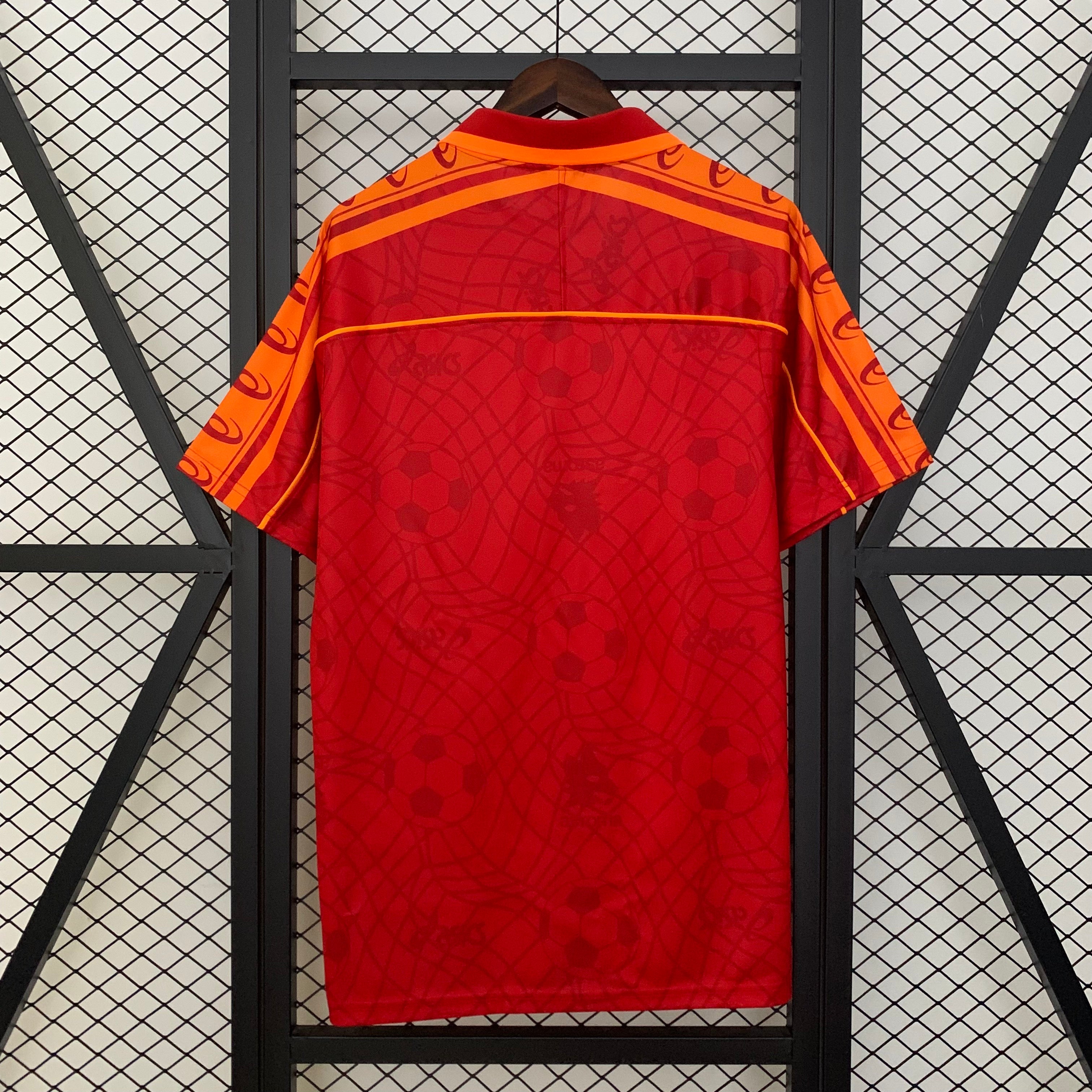 1990s AS Roma Retro Football Shirt | Red Orange Home