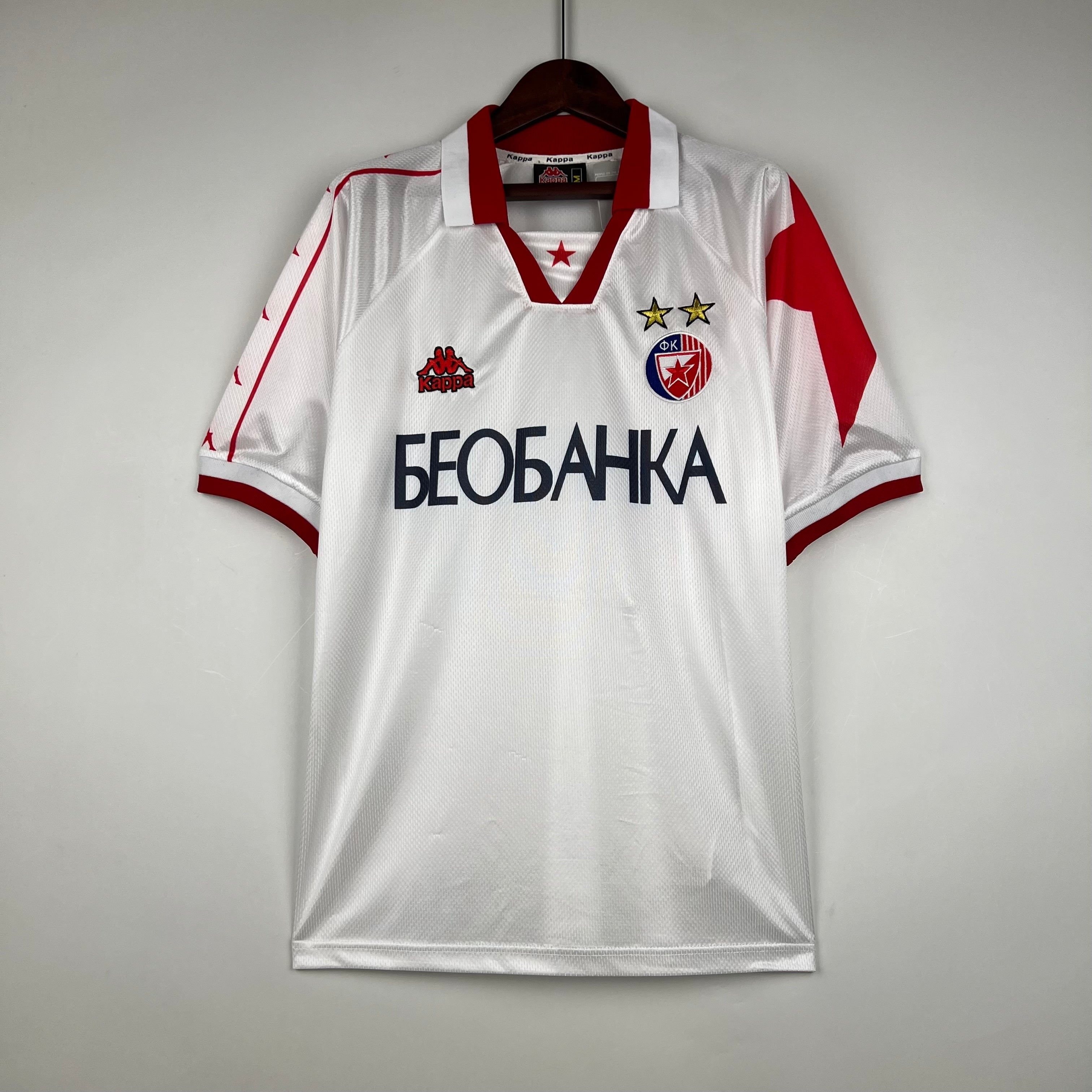 1990s Red Star Belgrade Retro Football Shirt | White Red Home