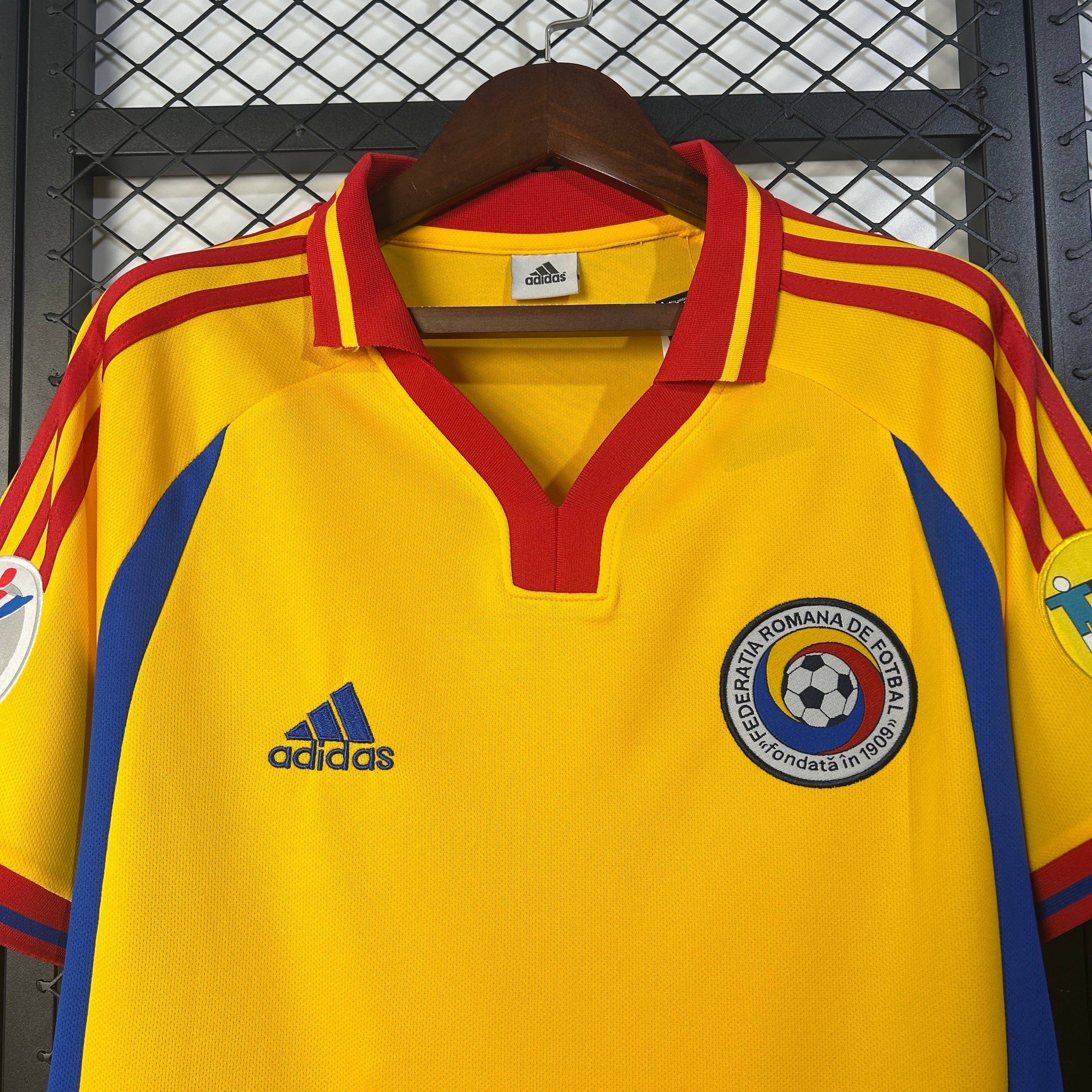 1990s Romania Retro Football Shirt | Yellow Blue Home