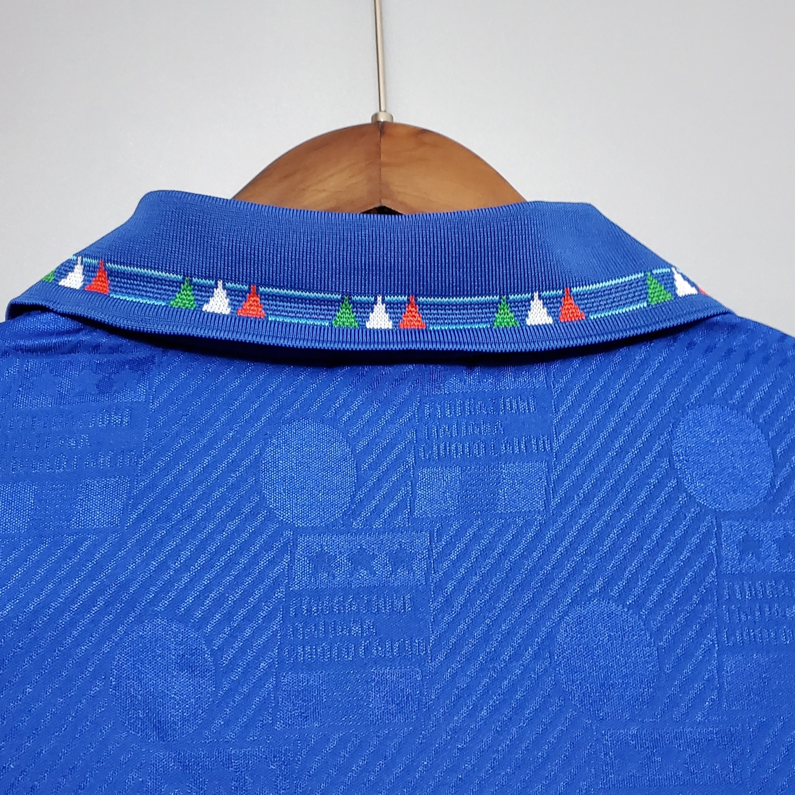 1990s Italy Retro Football Shirt | Blue White Third