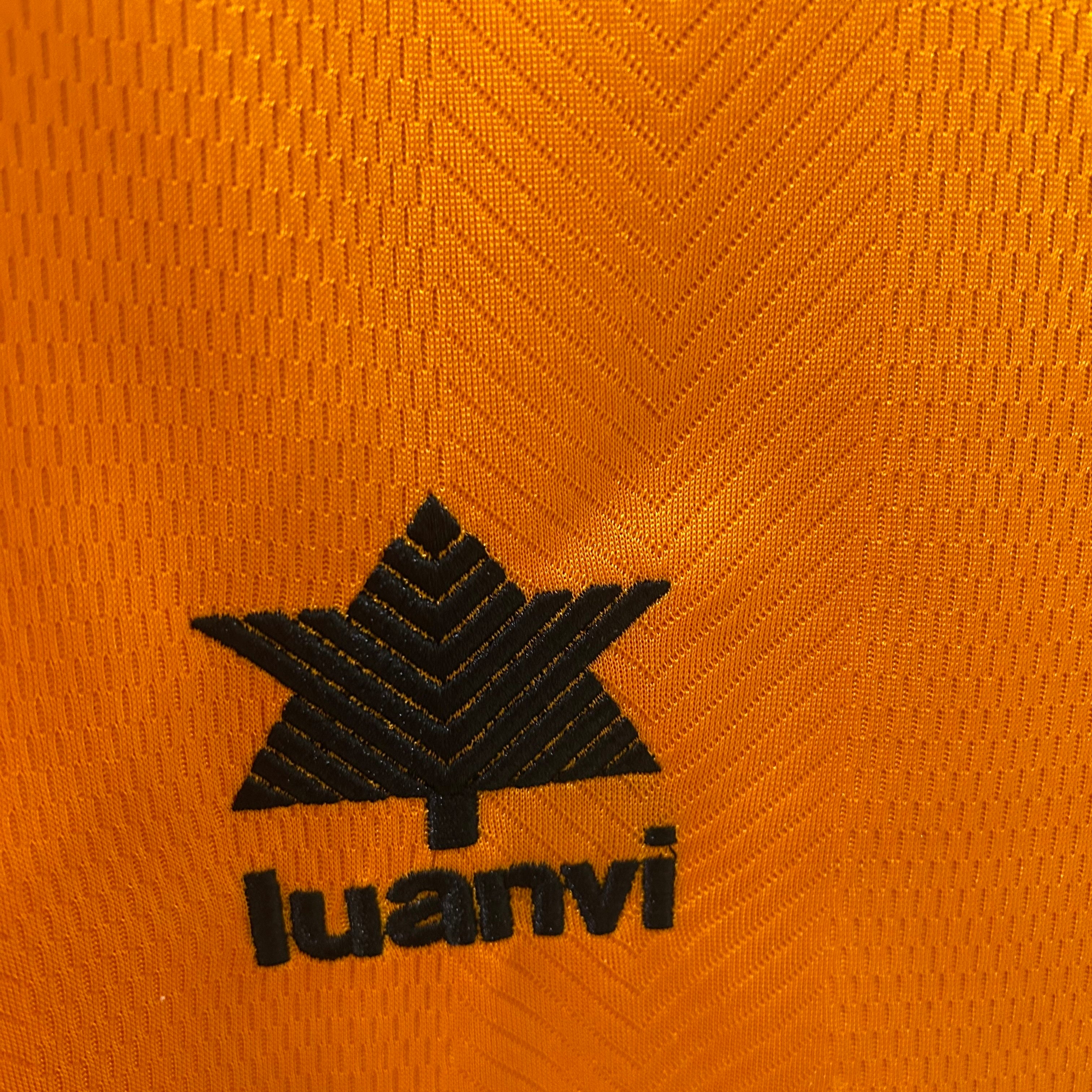 1980s Valencia Retro Football Shirt | Orange Black Home