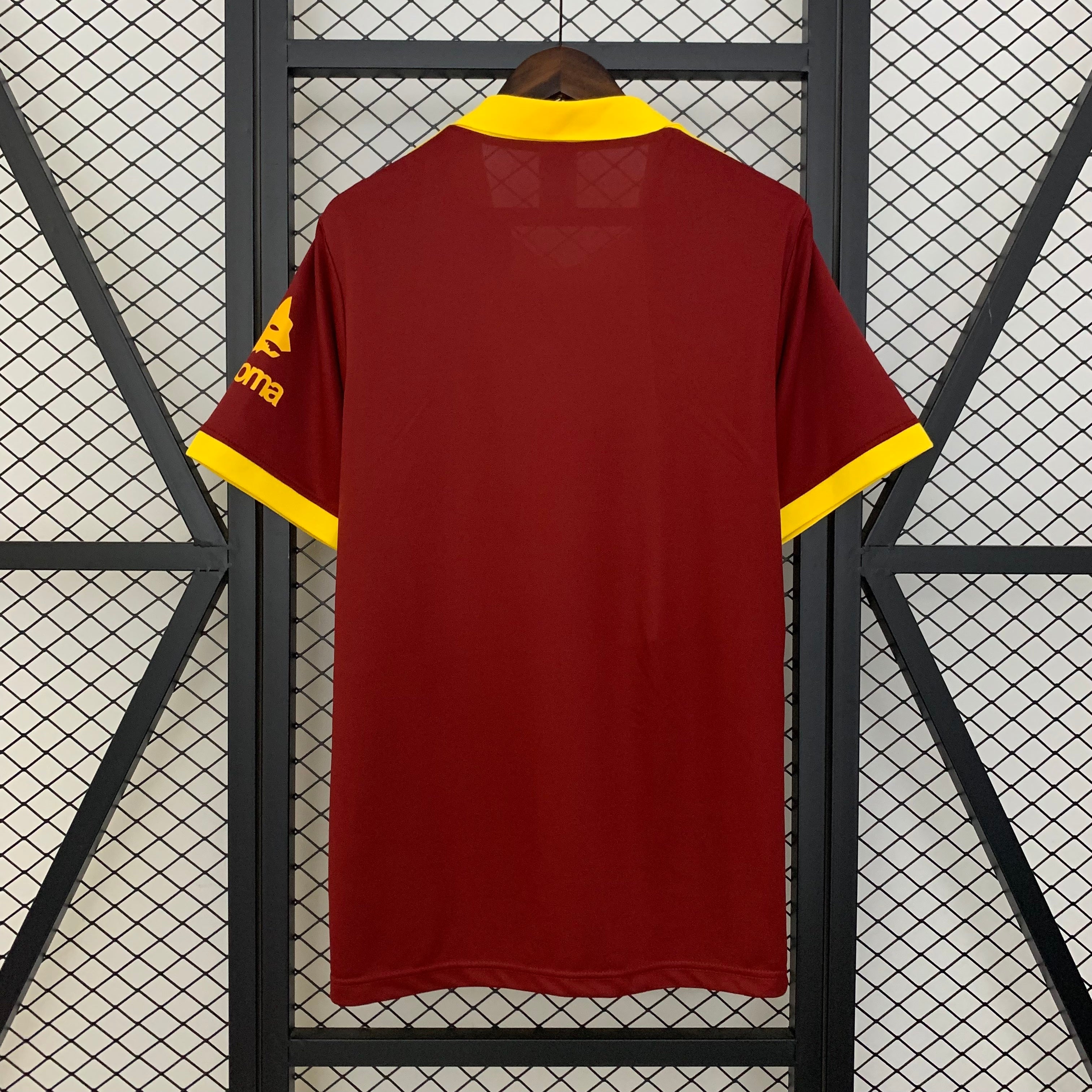 1990s AS Roma Retro Football Shirt | Burgundy Yellow Home