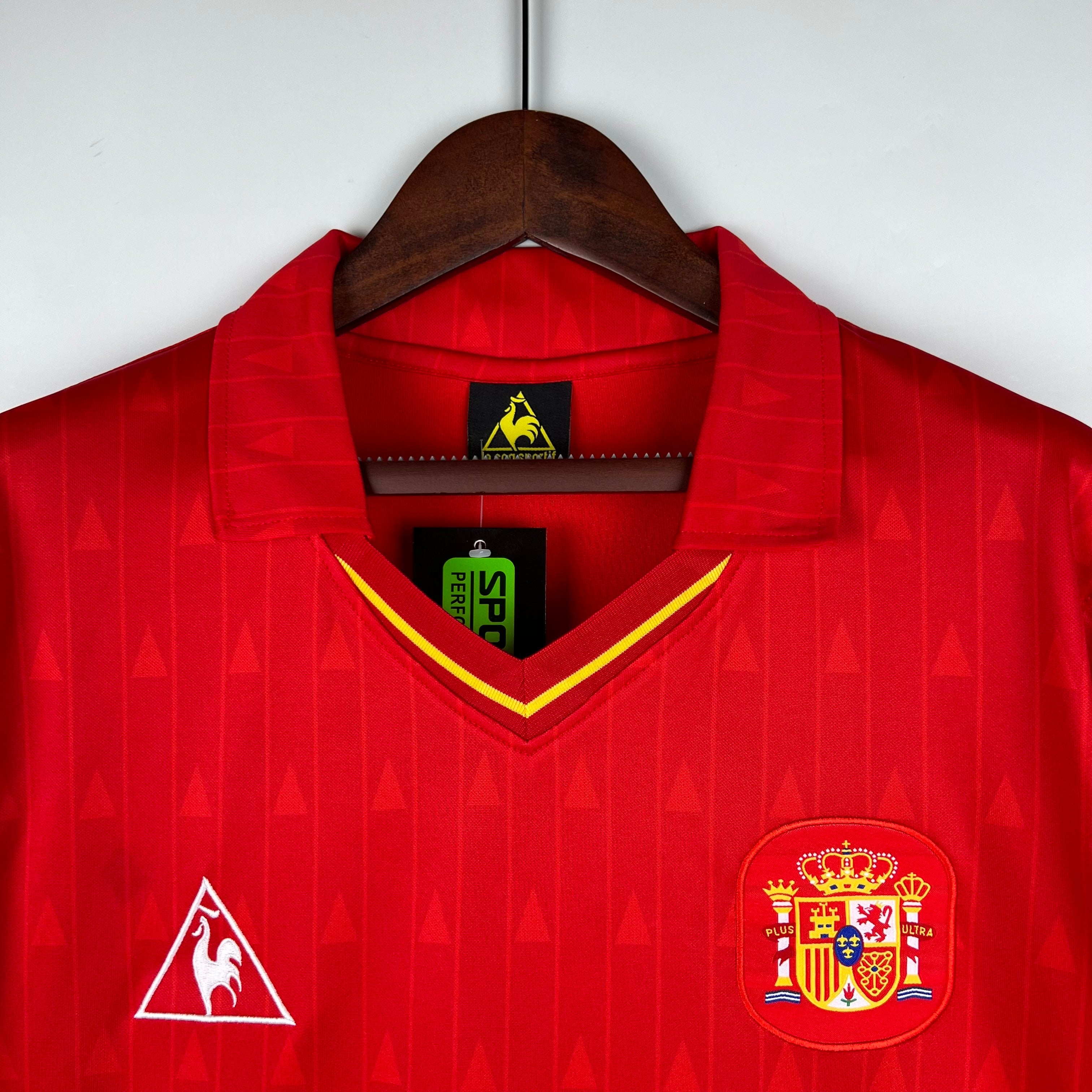 1990s Spain Retro Football Shirt | Red Yellow Home