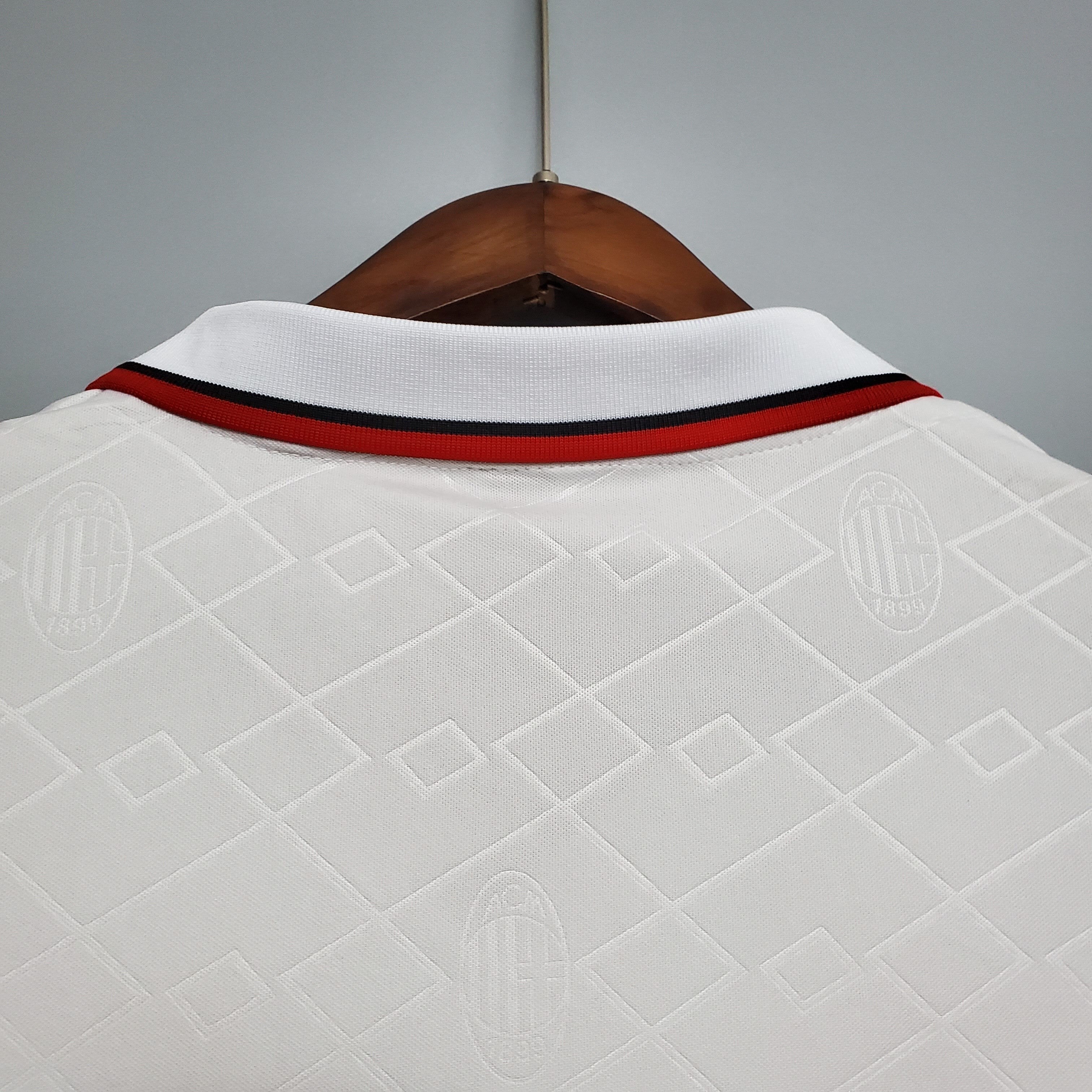 1990s AC Milan Retro Football Shirt | White Red Third