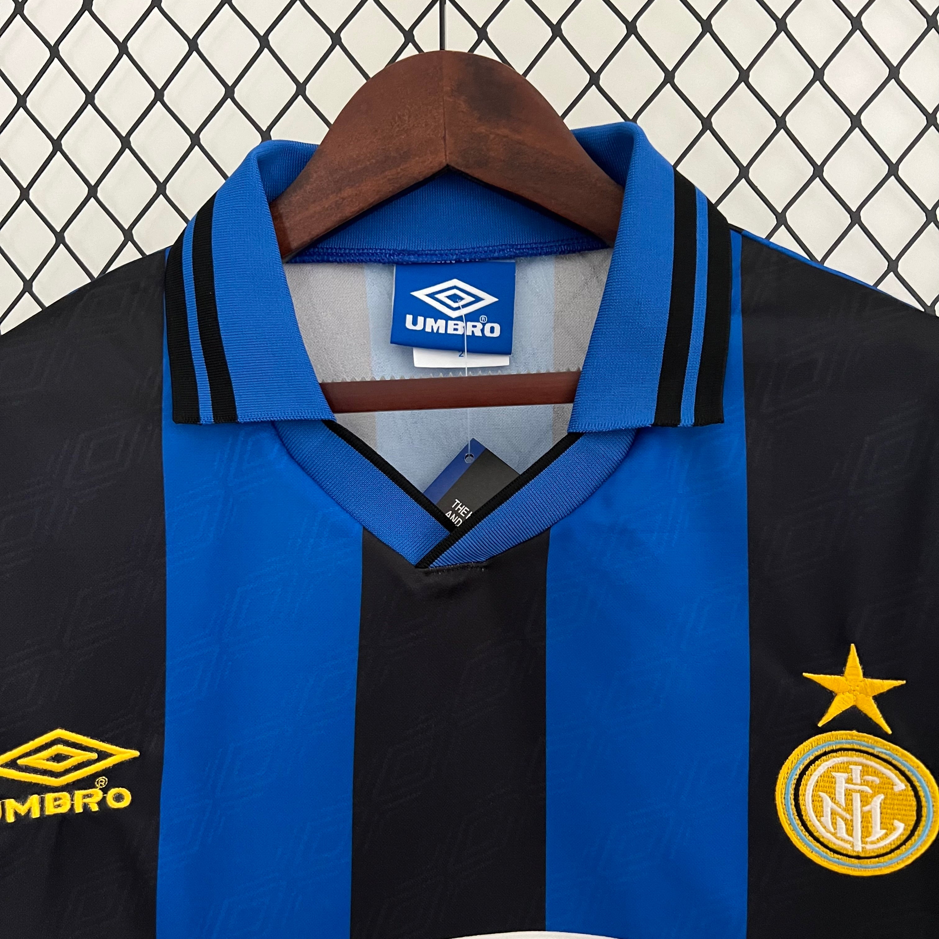 1990s Inter Milan Retro Football Shirt | Blue Black Home