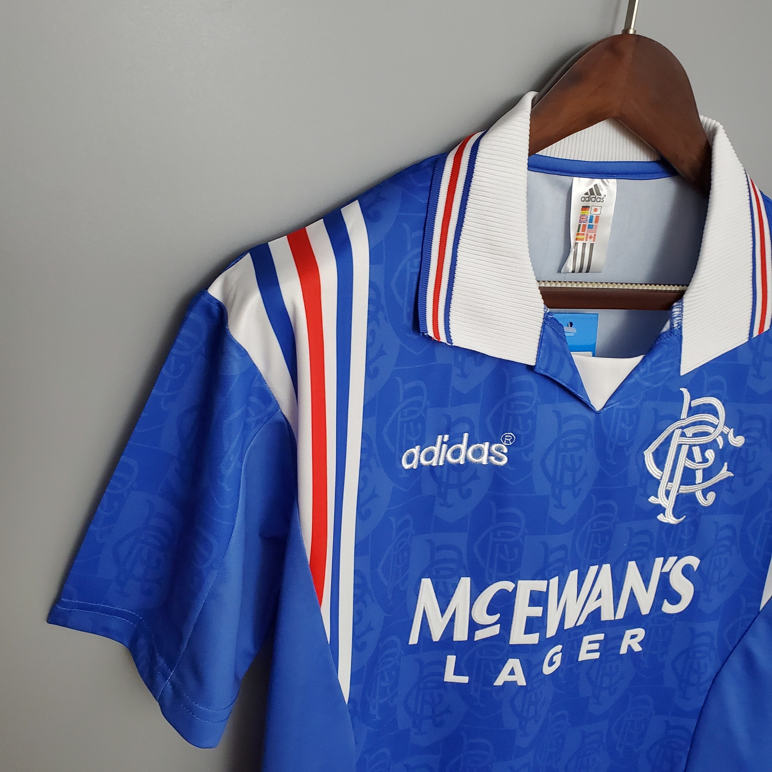 1990s Rangers Retro Football Shirt | Blue White Third