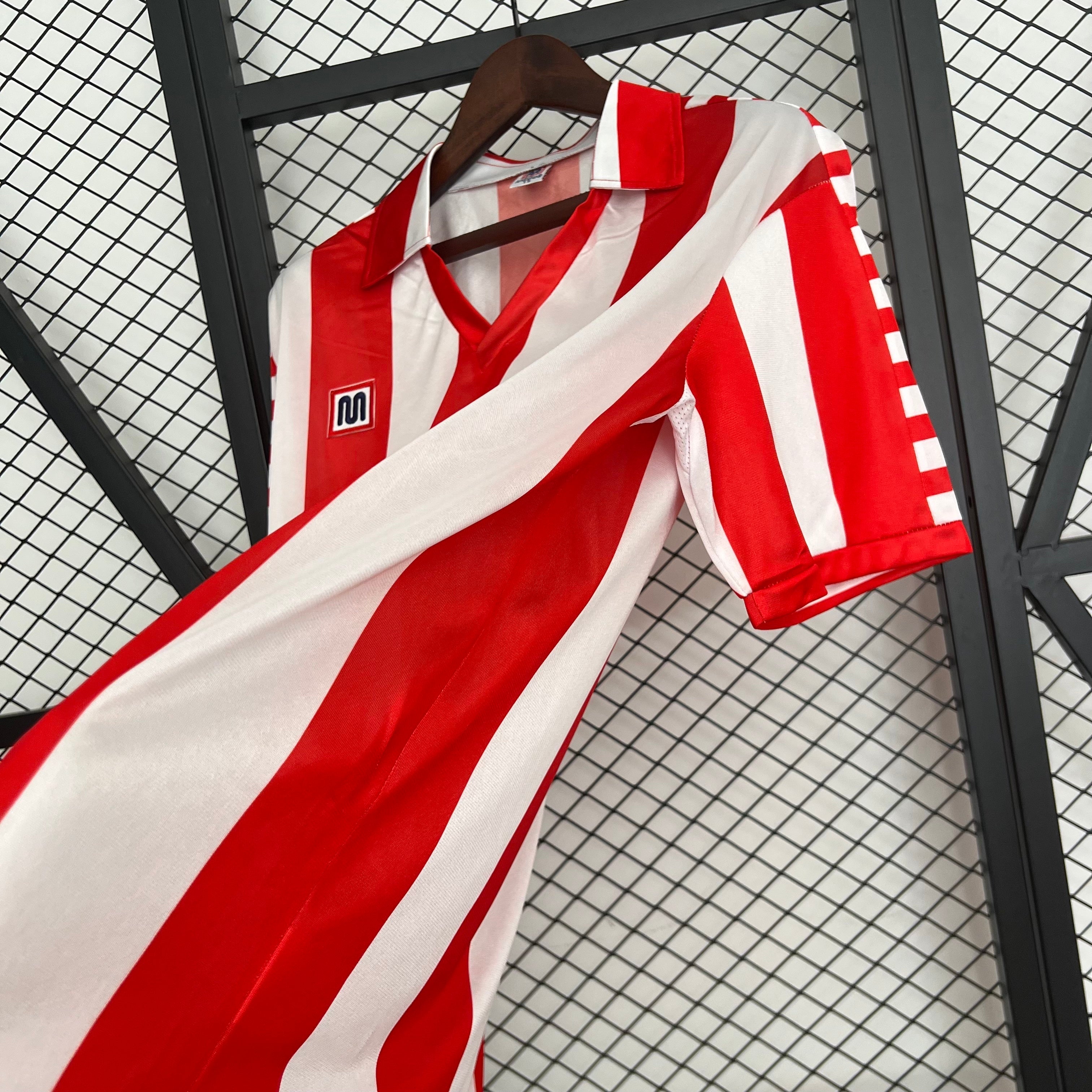 1980s Atletico Madrid Retro Football Shirt | Red White Home