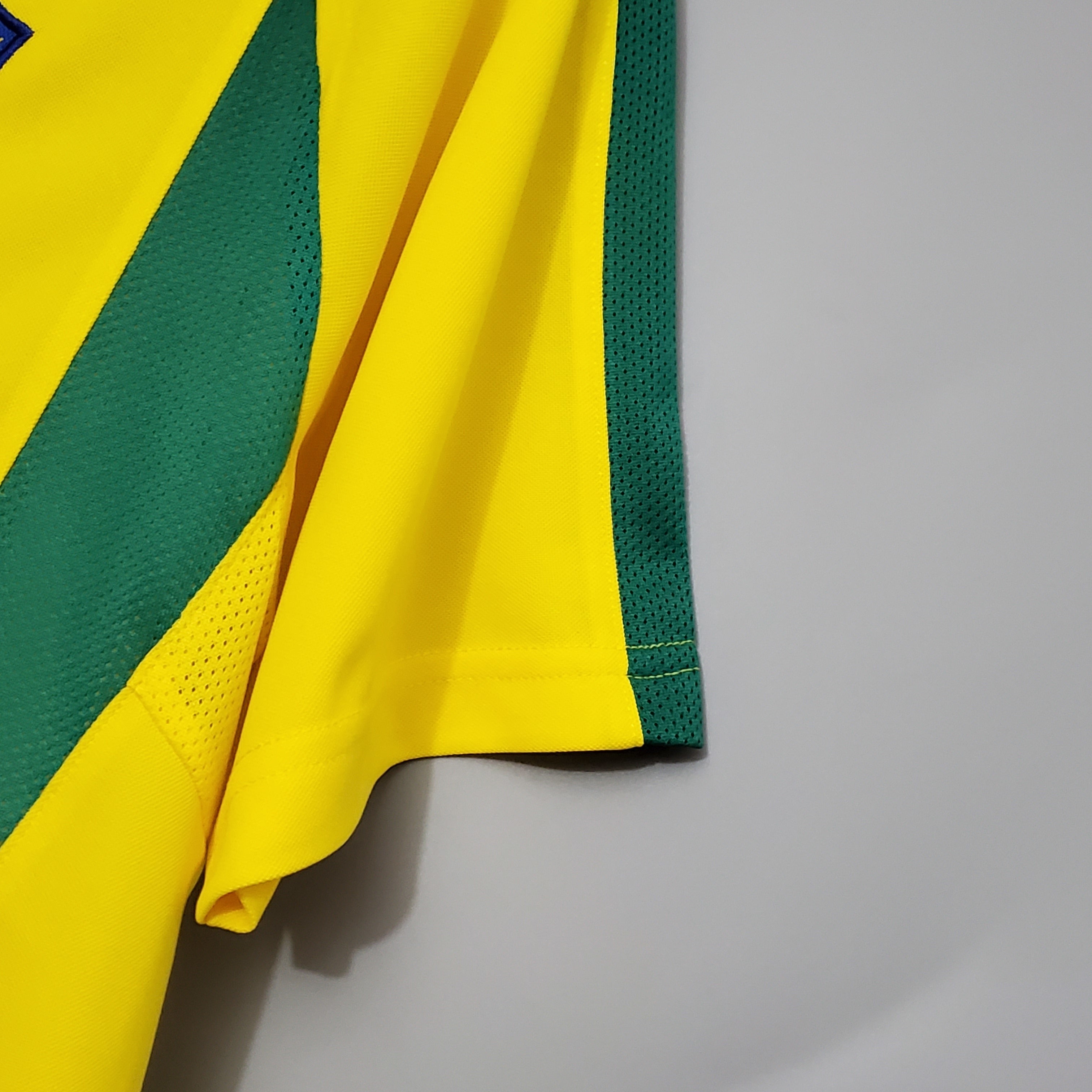 2000s Brasil Retro Football Shirt | Yellow Green Home
