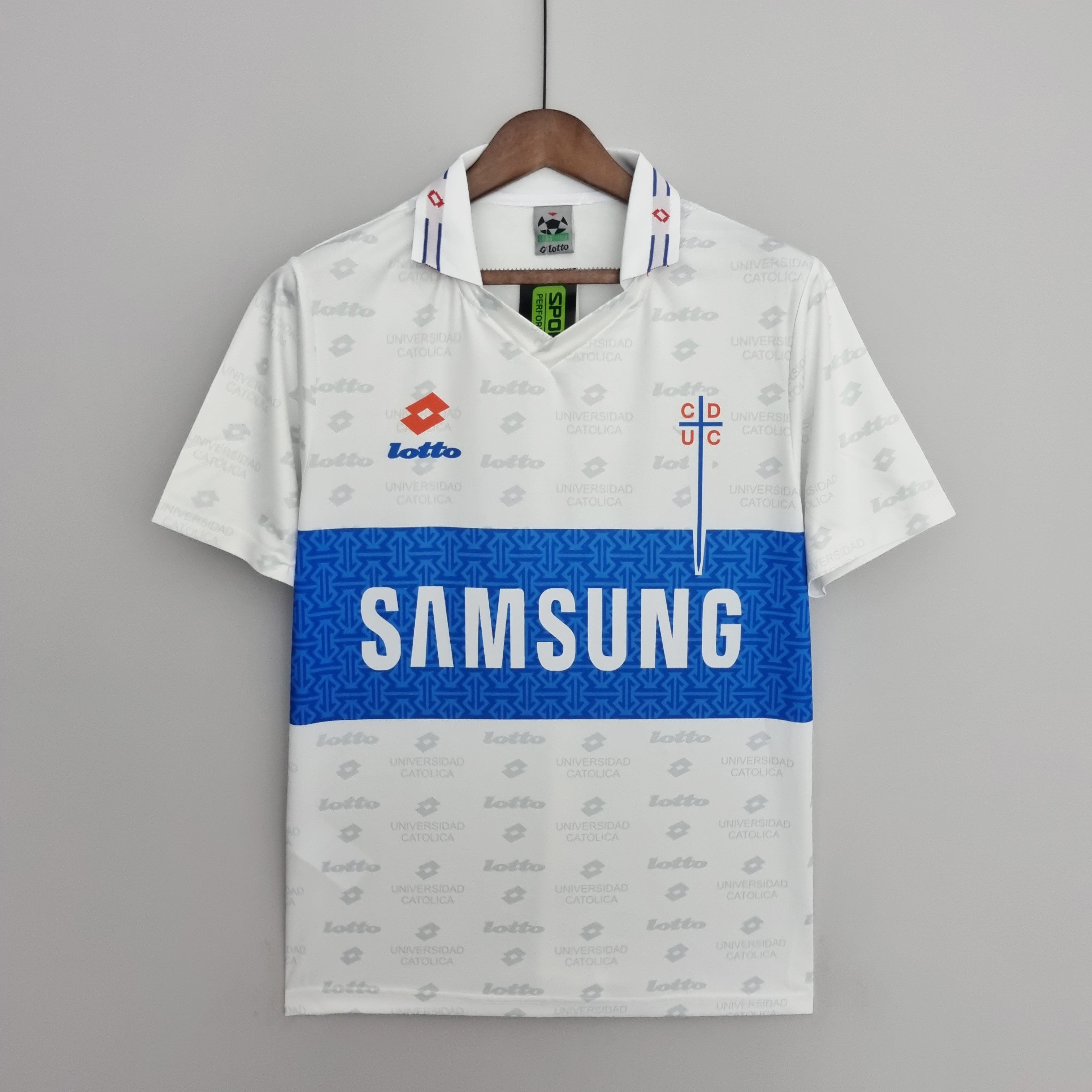 1990s Universidad Catolica Retro Football Shirt | White Blue Home