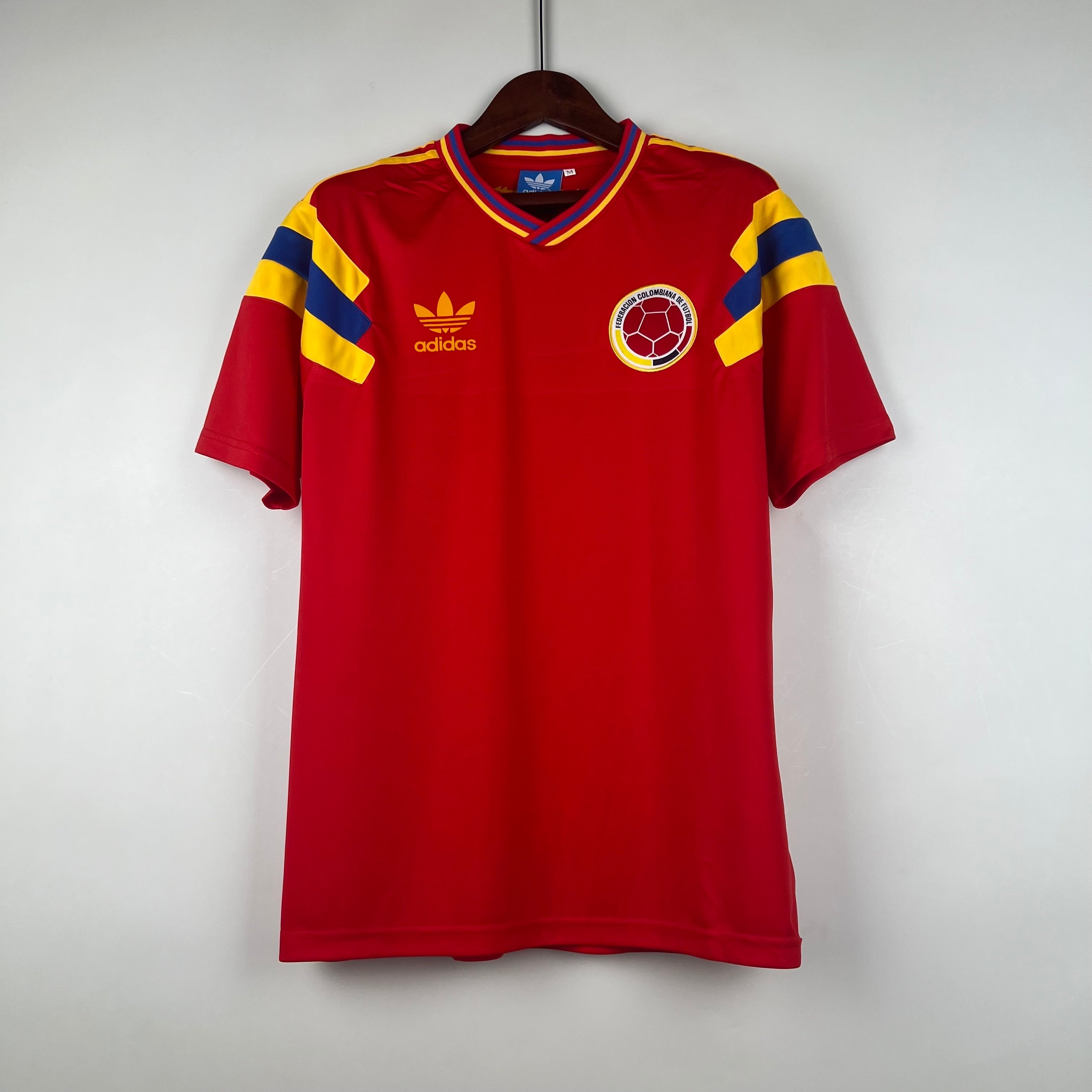 1980s Colombia Retro Football Shirt | Red Yellow Home