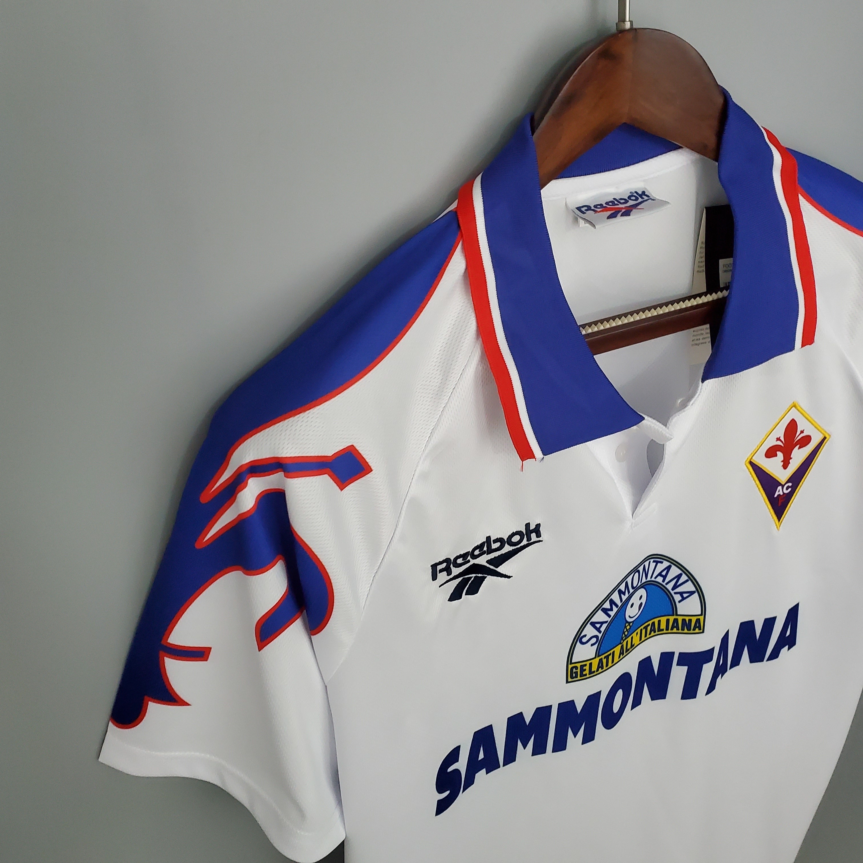 1990s Fiorentina Retro Football Shirt | White Blue Home