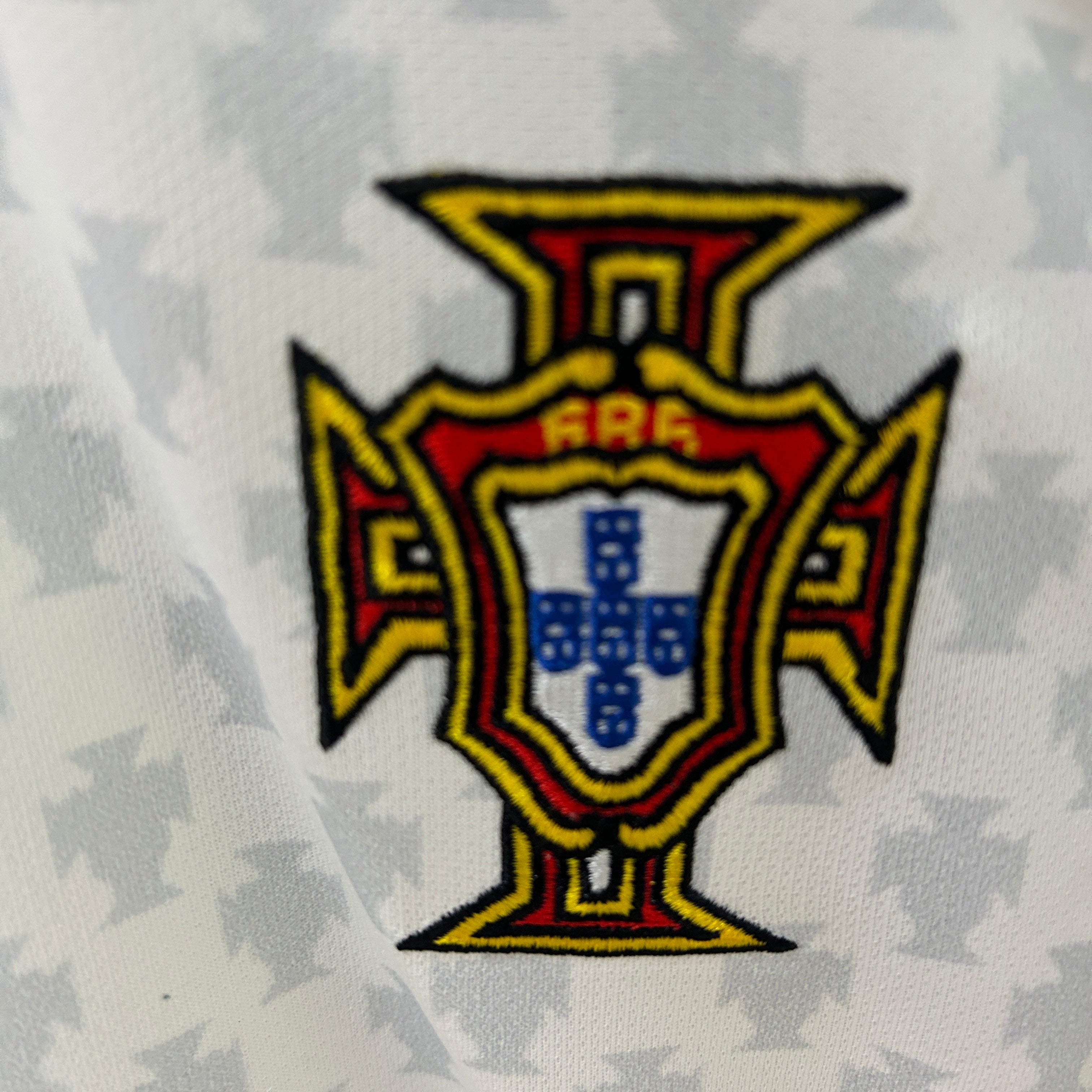 1990s Portugal Retro Football Shirt | White Blue Home