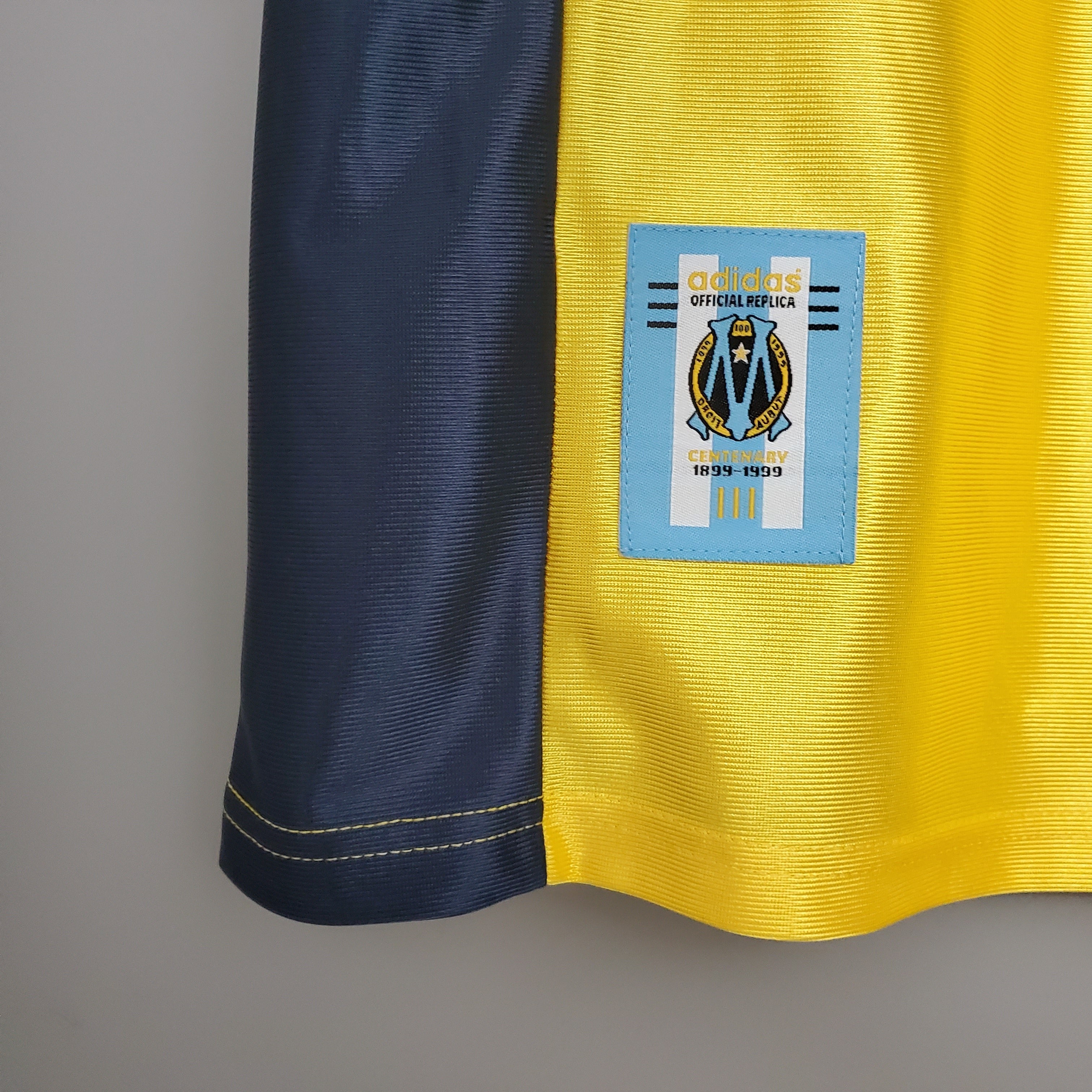 1990s Marseille Retro Football Shirt | Yellow Navy Home