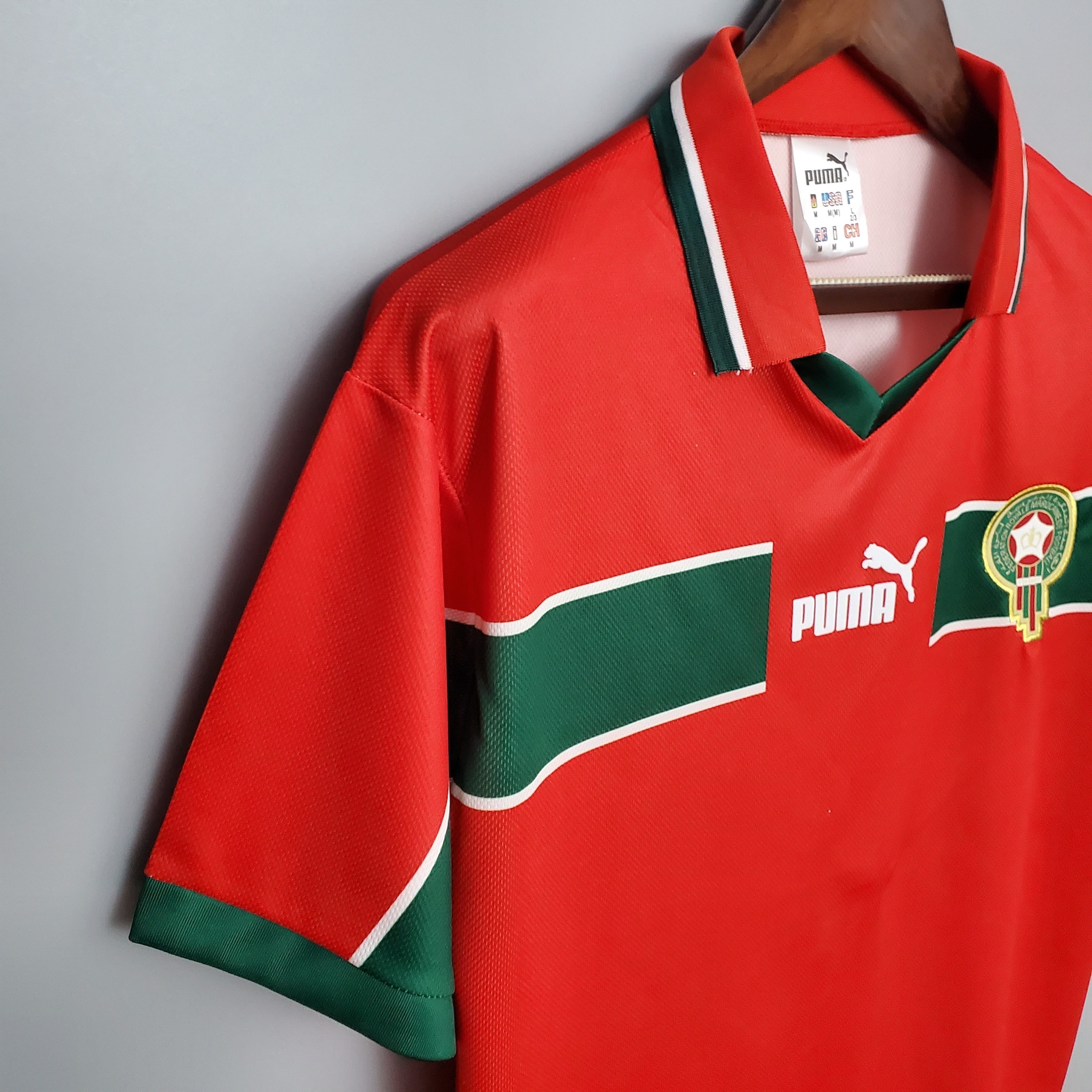 1990s Morocco Retro Football Shirt | Red Green Home