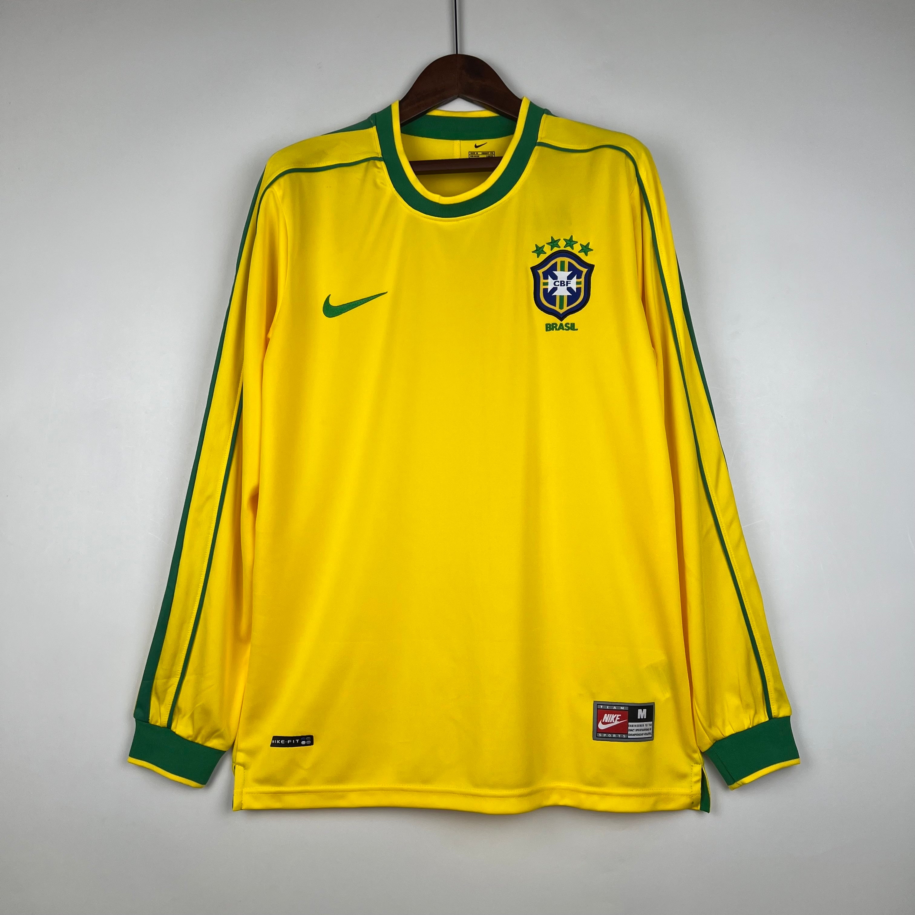 1990s Brazil Retro Football Shirt | Yellow Green Home