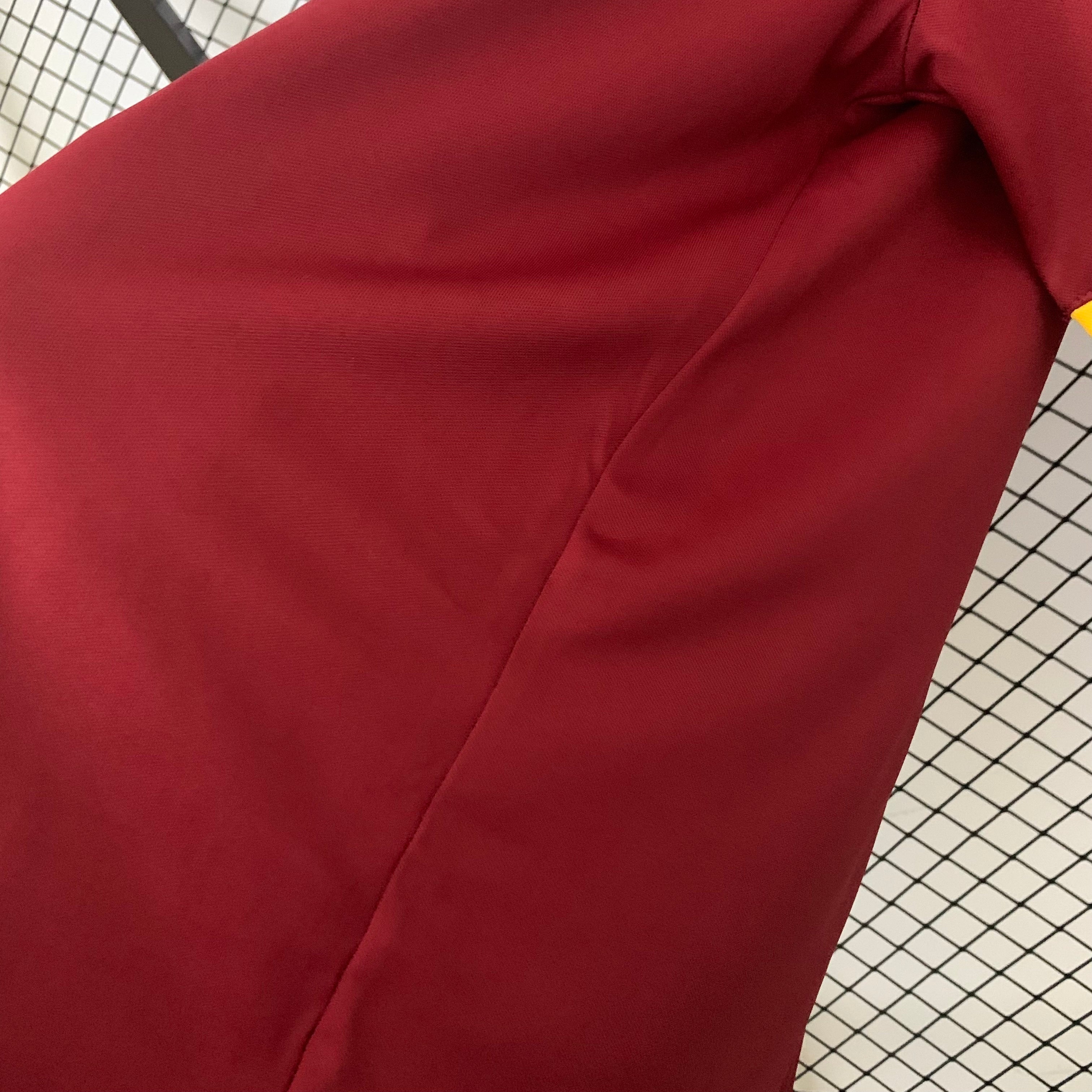 1990s Roma Retro Football Shirt | Maroon Yellow Home
