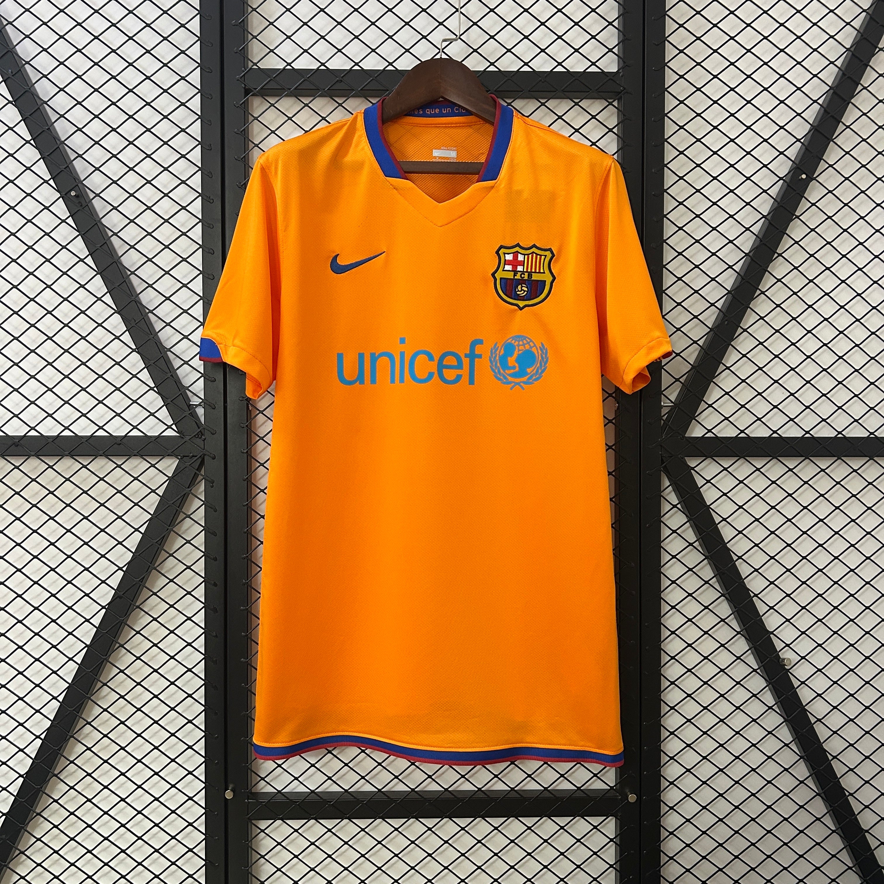 2010s Barcelona Retro Football Shirt | Orange Blue Home