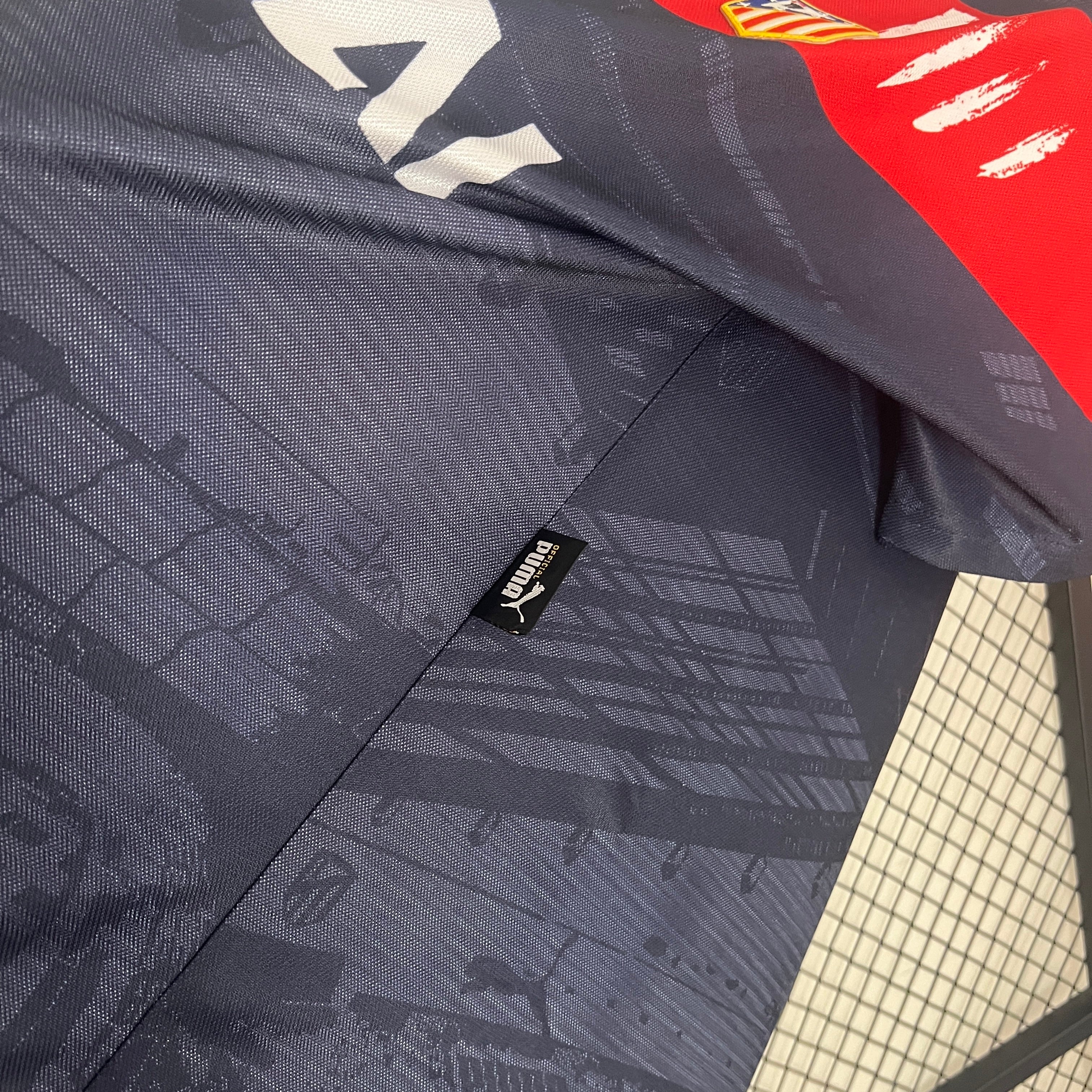 1990s Atletico Madrid Retro Football Shirt | Red Navy Home