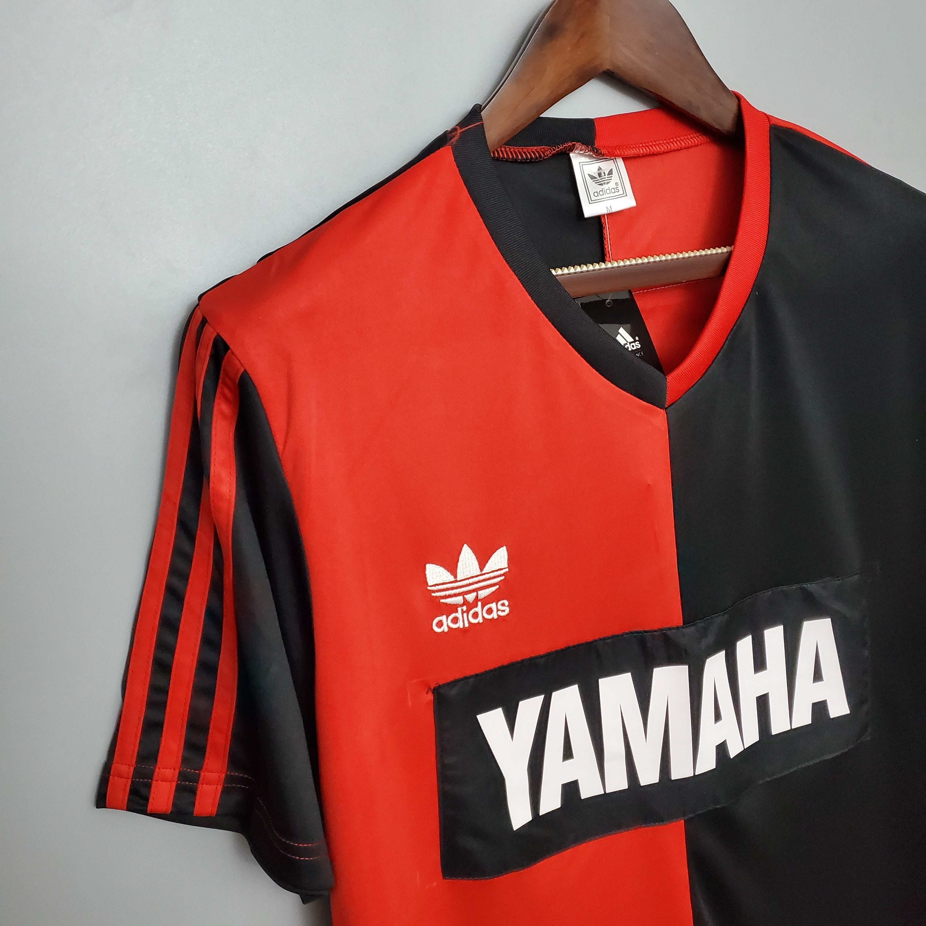 1990s Unknown Team Retro Football Shirt | Red Black Home